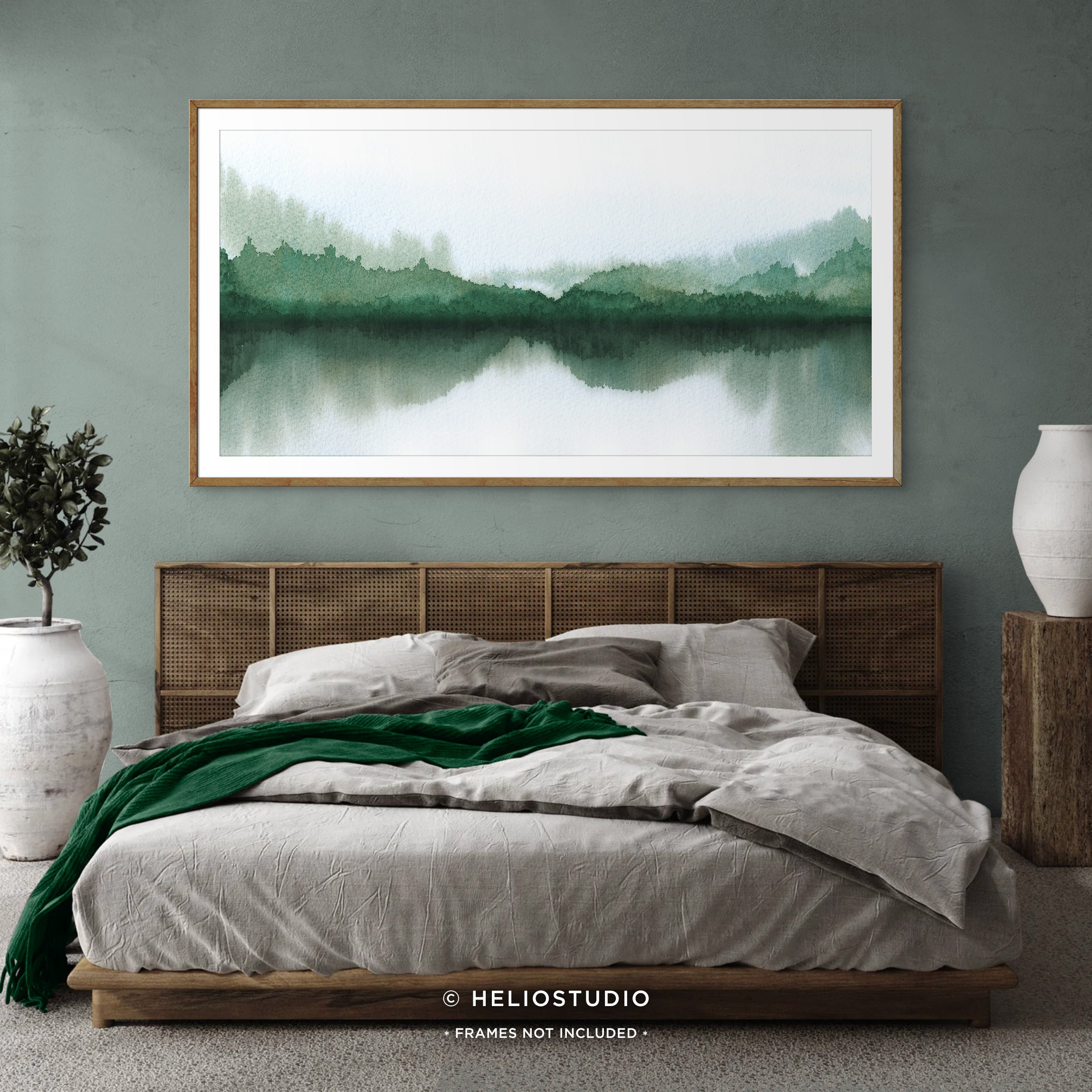 Forest Lake in Green – Panoramic Art Print