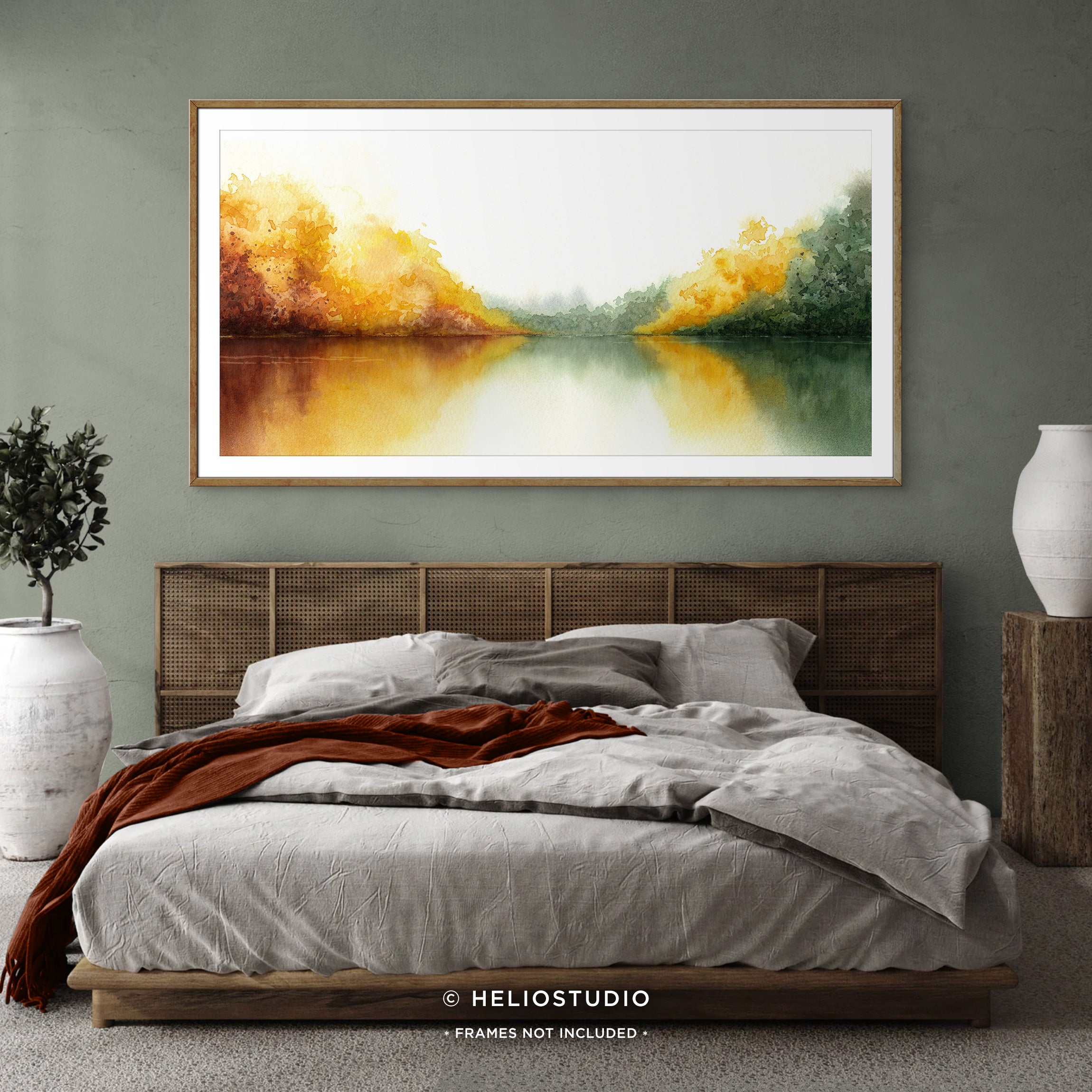 Autumn Forest Lake – Panoramic Art Print
