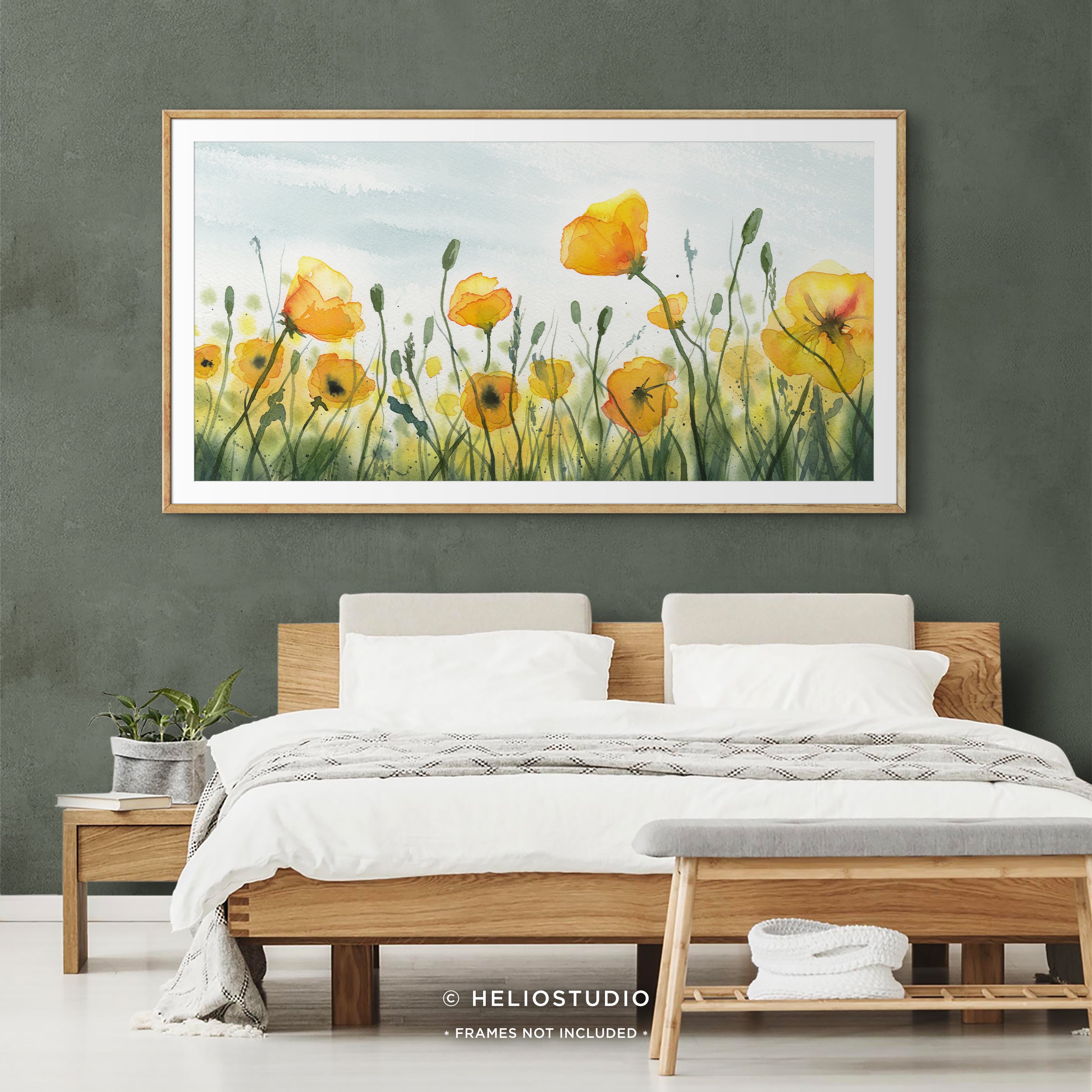 Yellow Poppy Meadow – Panoramic Art Print