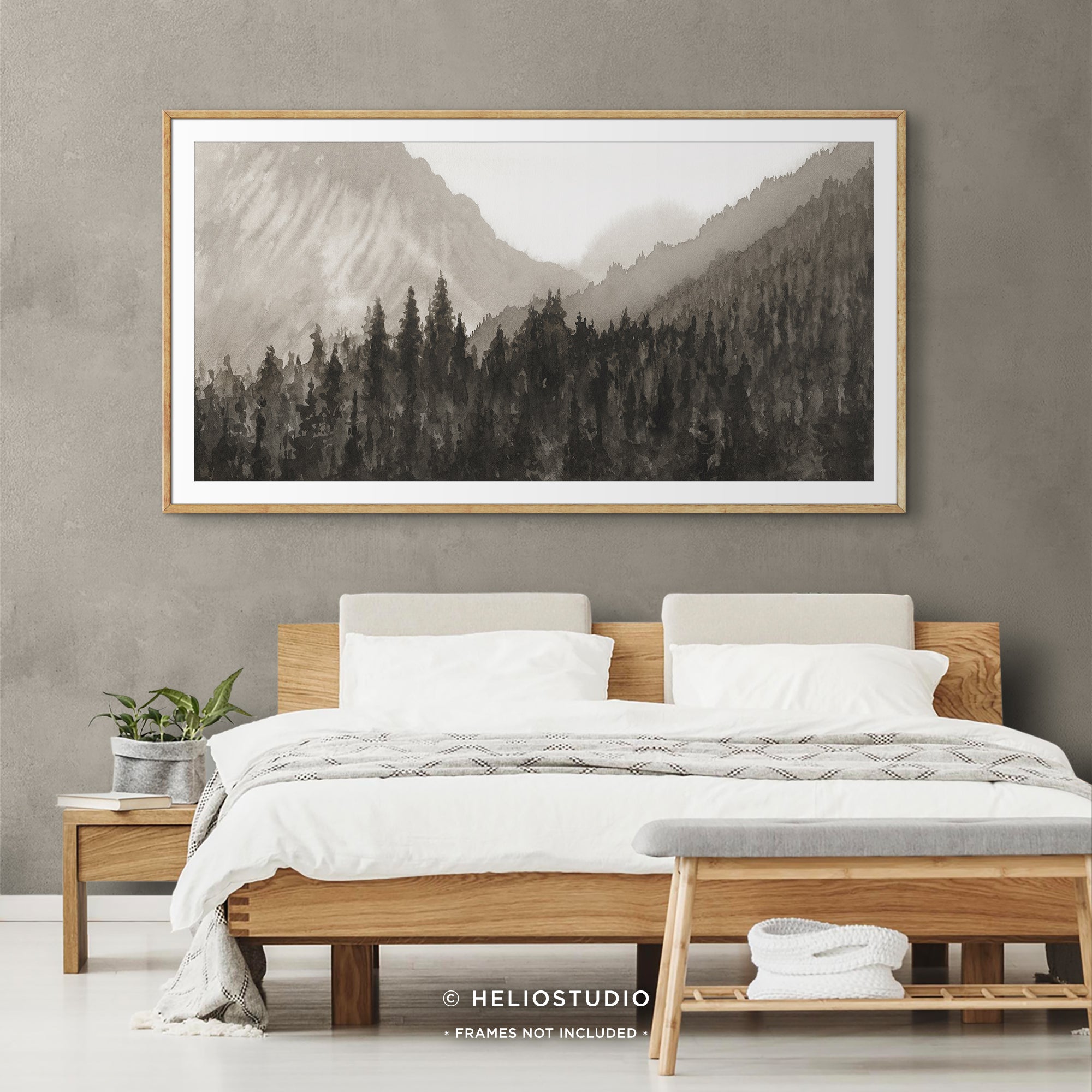 Mountain Forest in Brown – Panoramic Art Print