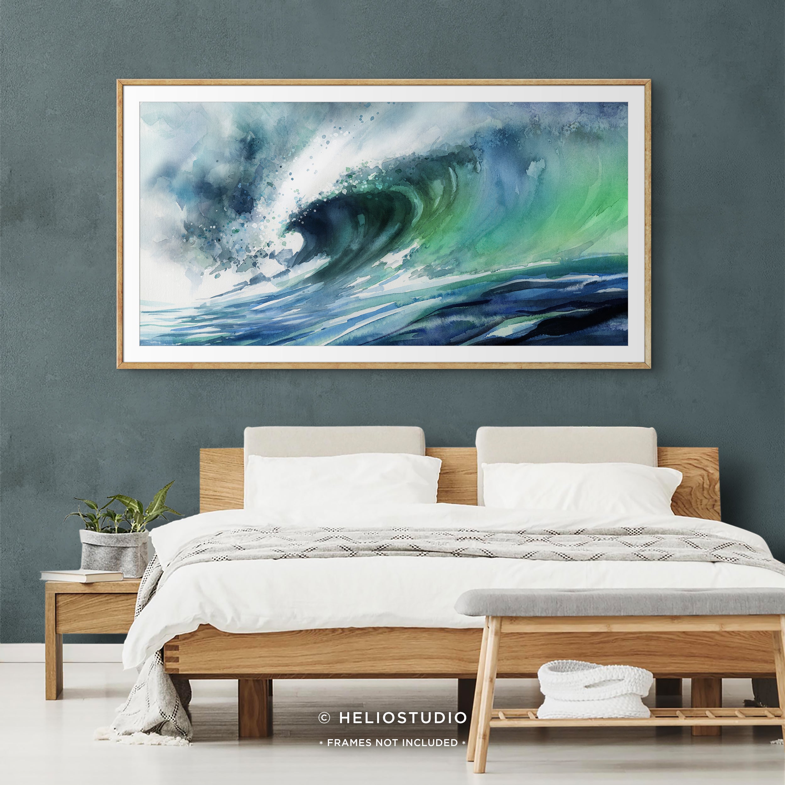 Aquamarine Wave- Panoramic Art Print