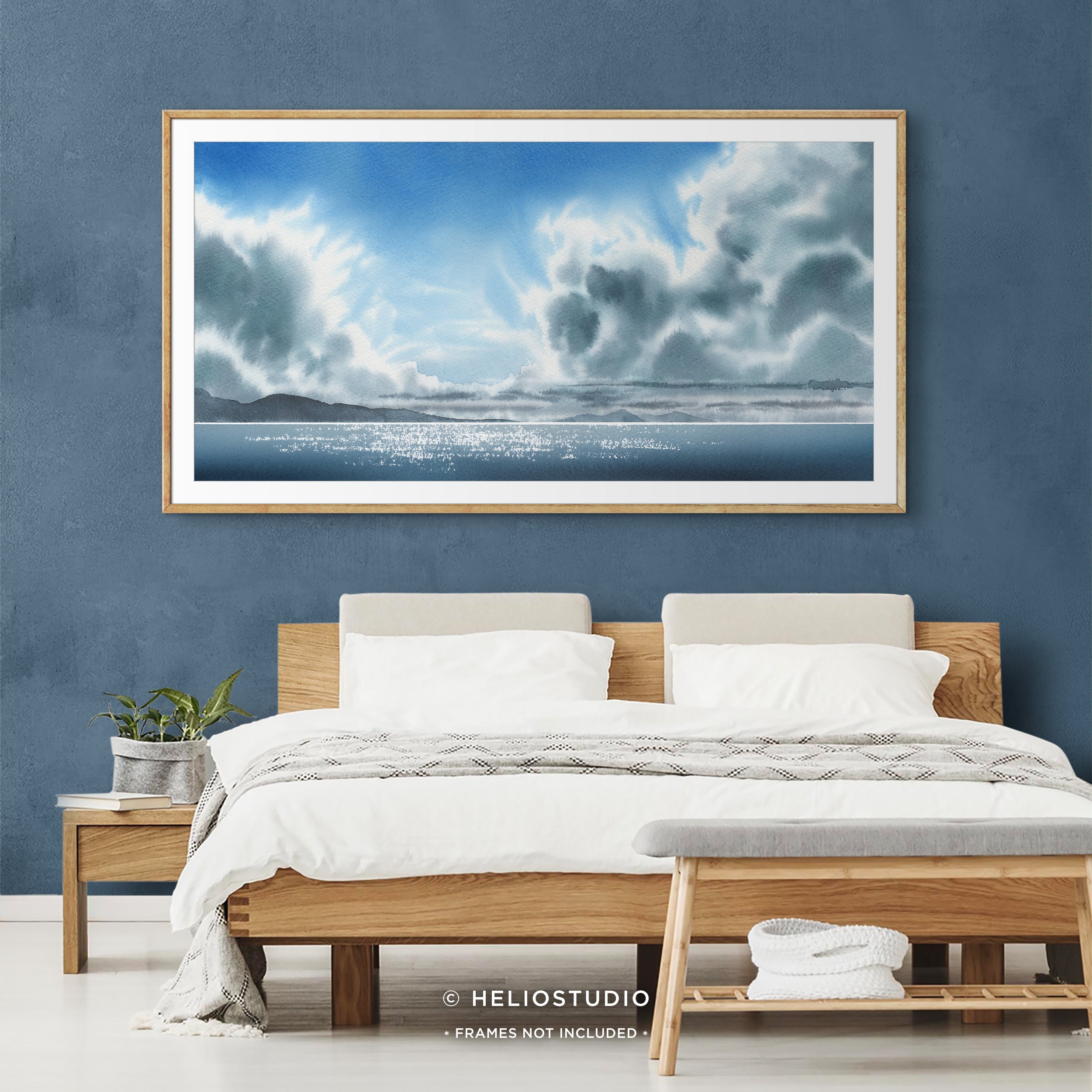 Coastal Blue Sky Silver Lining – Panoramic Art Print