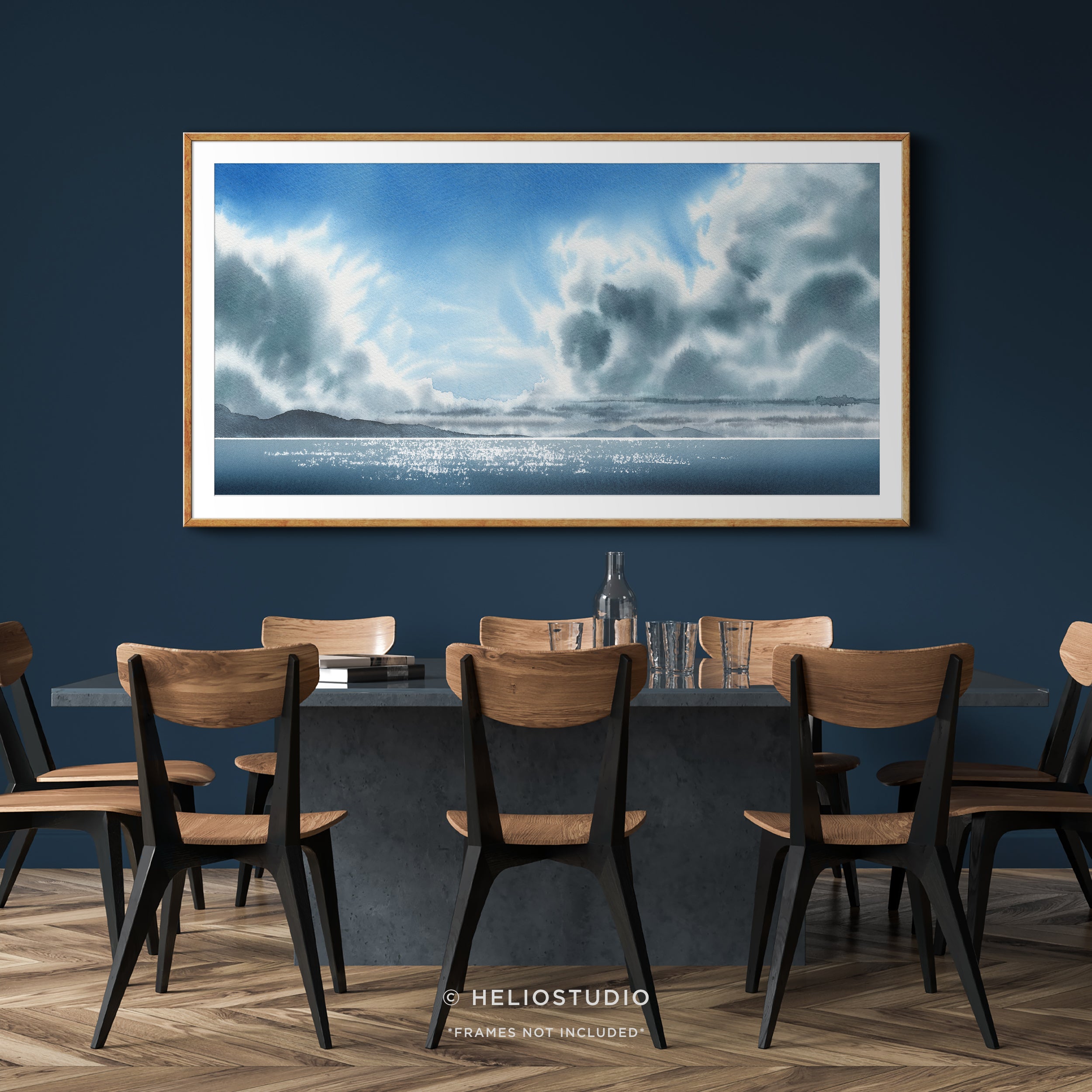 Coastal Blue Sky Silver Lining – Panoramic Art Print