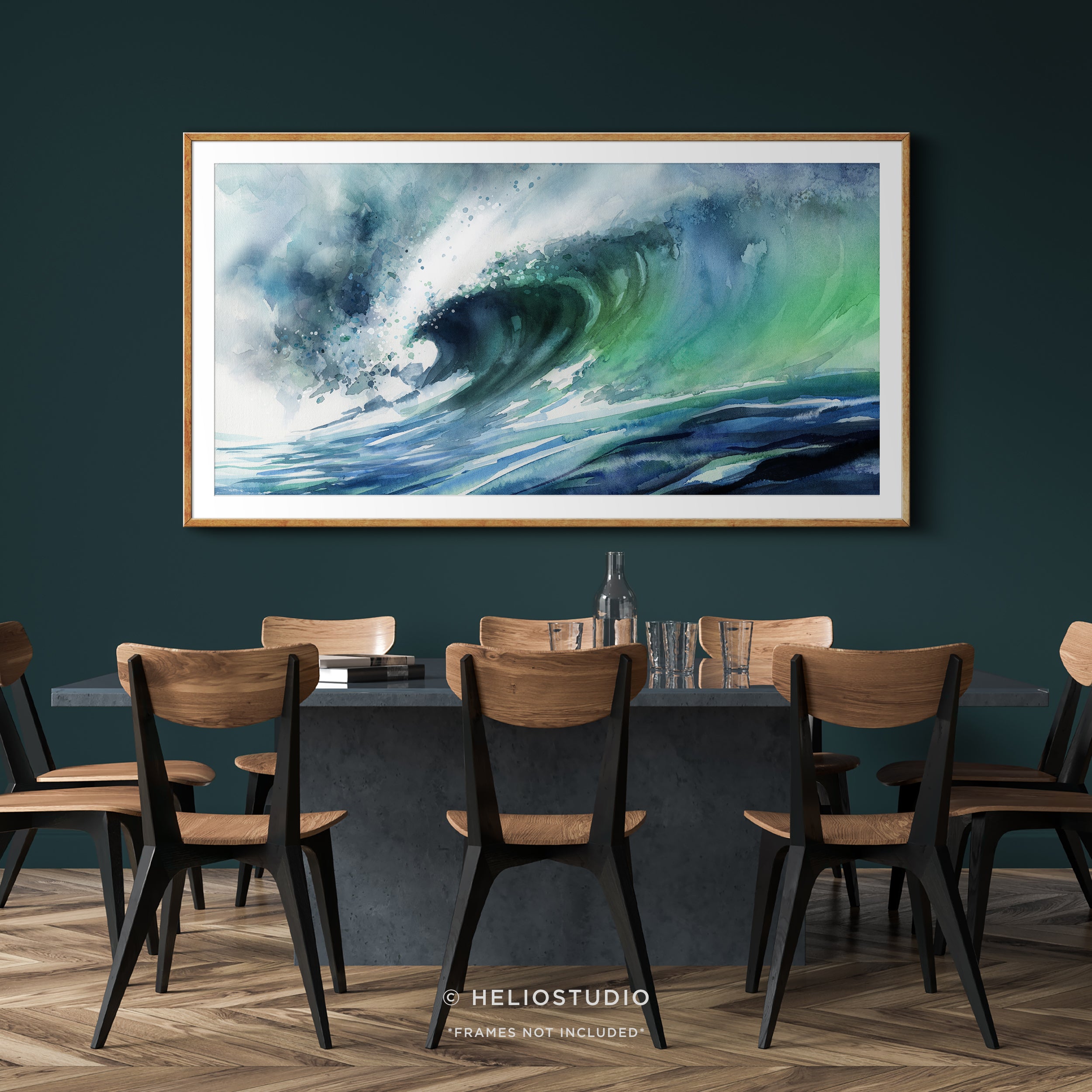 Aquamarine Wave- Panoramic Art Print