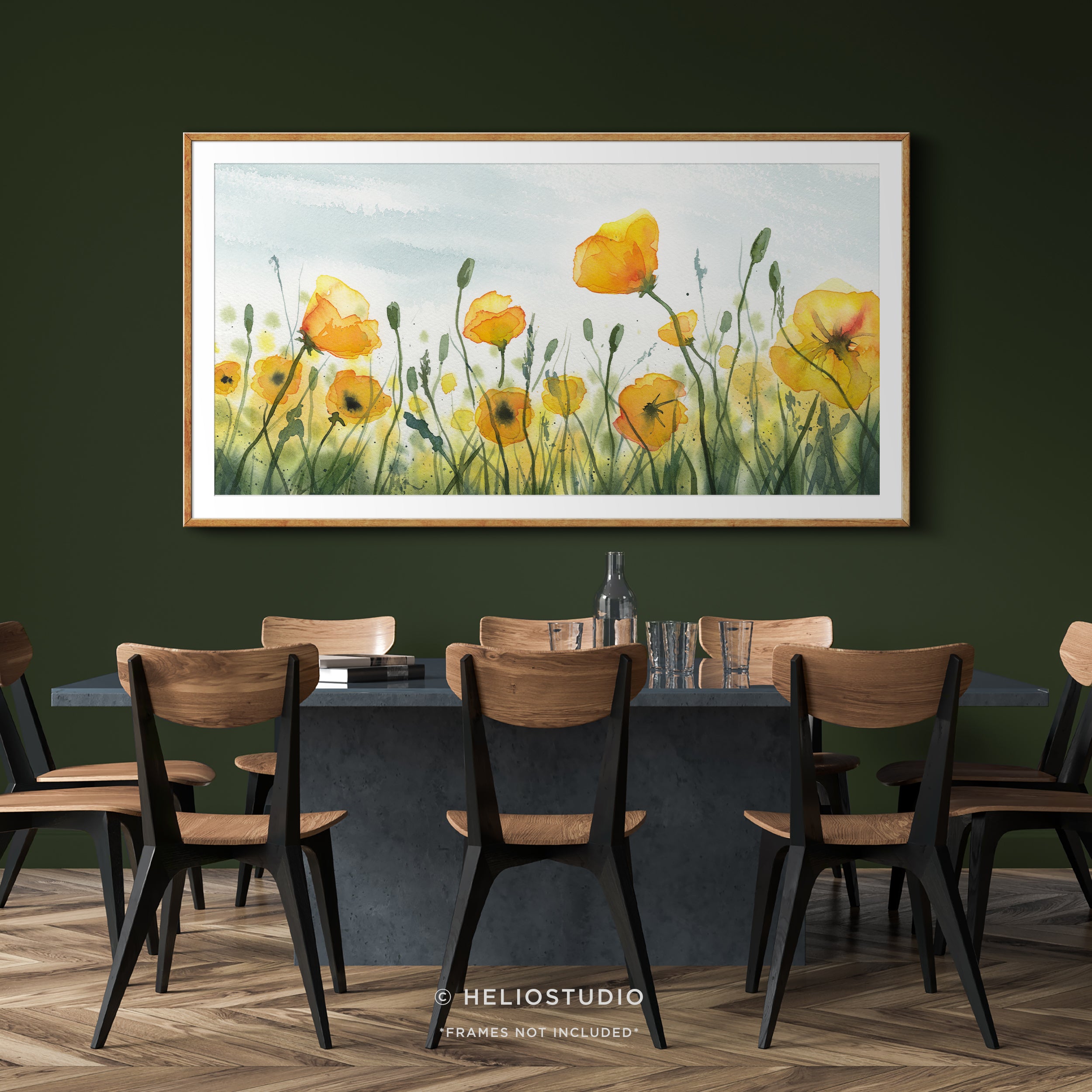 Yellow Poppy Meadow – Panoramic Art Print