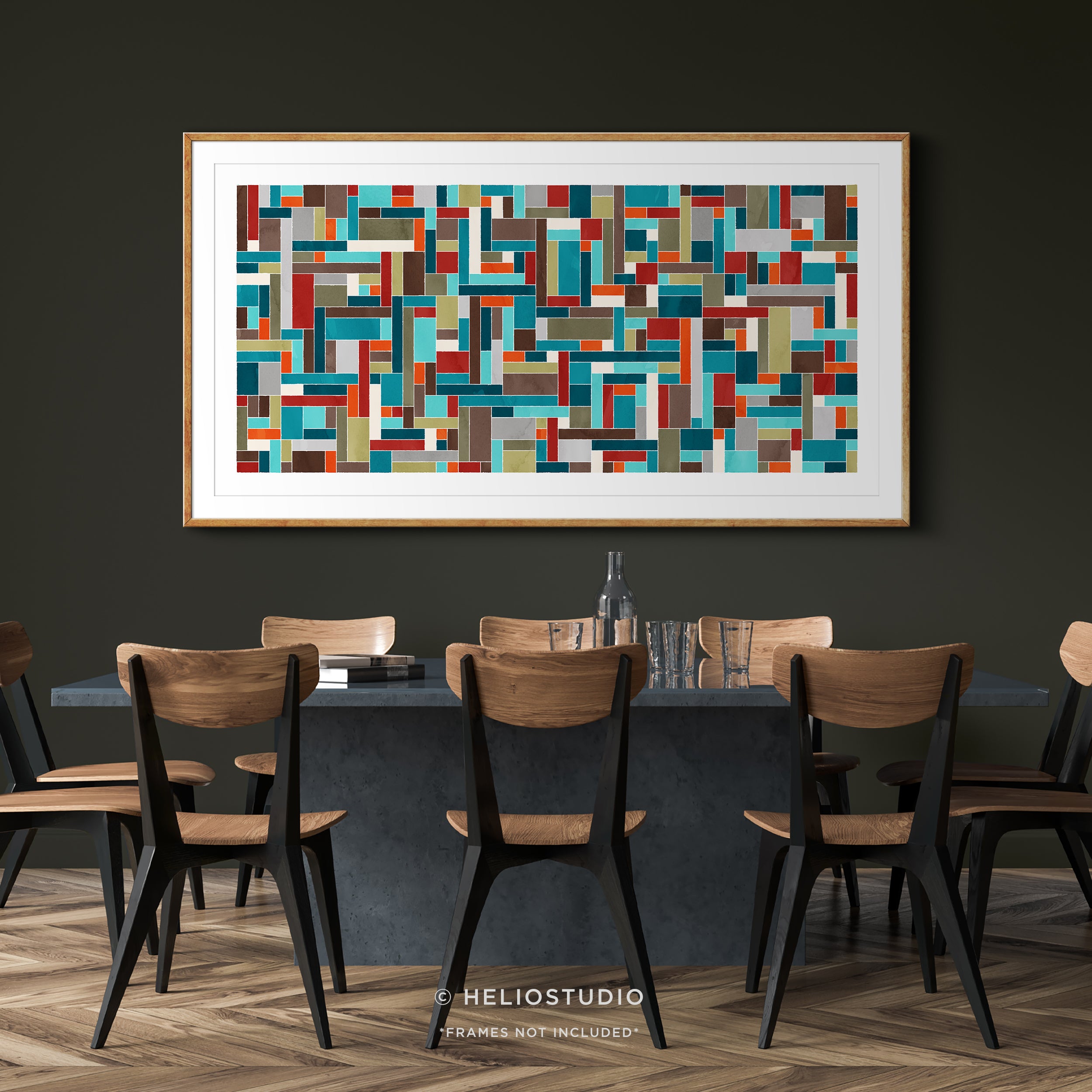 Multicoloured Geometric Abstract – Panoramic Art Print