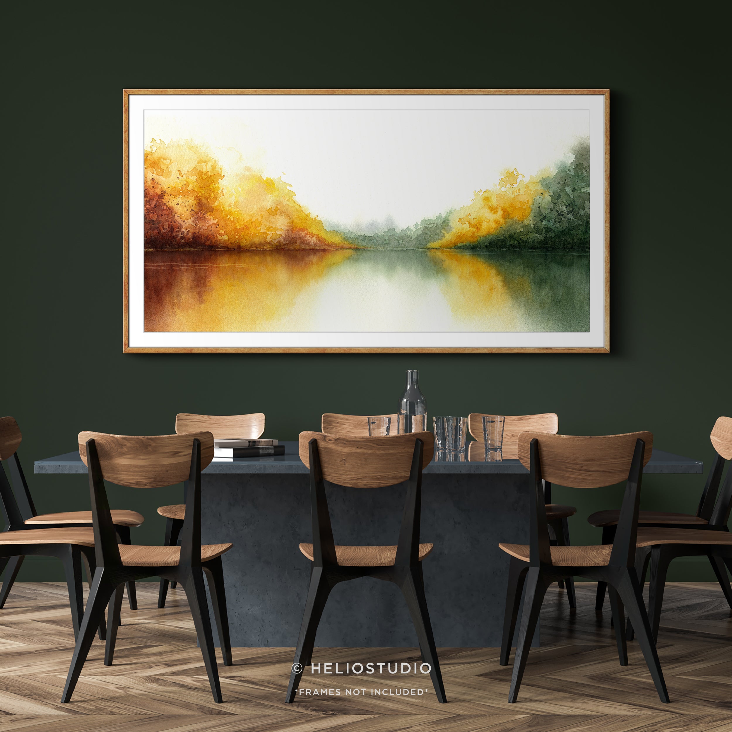 Autumn Forest Lake – Panoramic Art Print