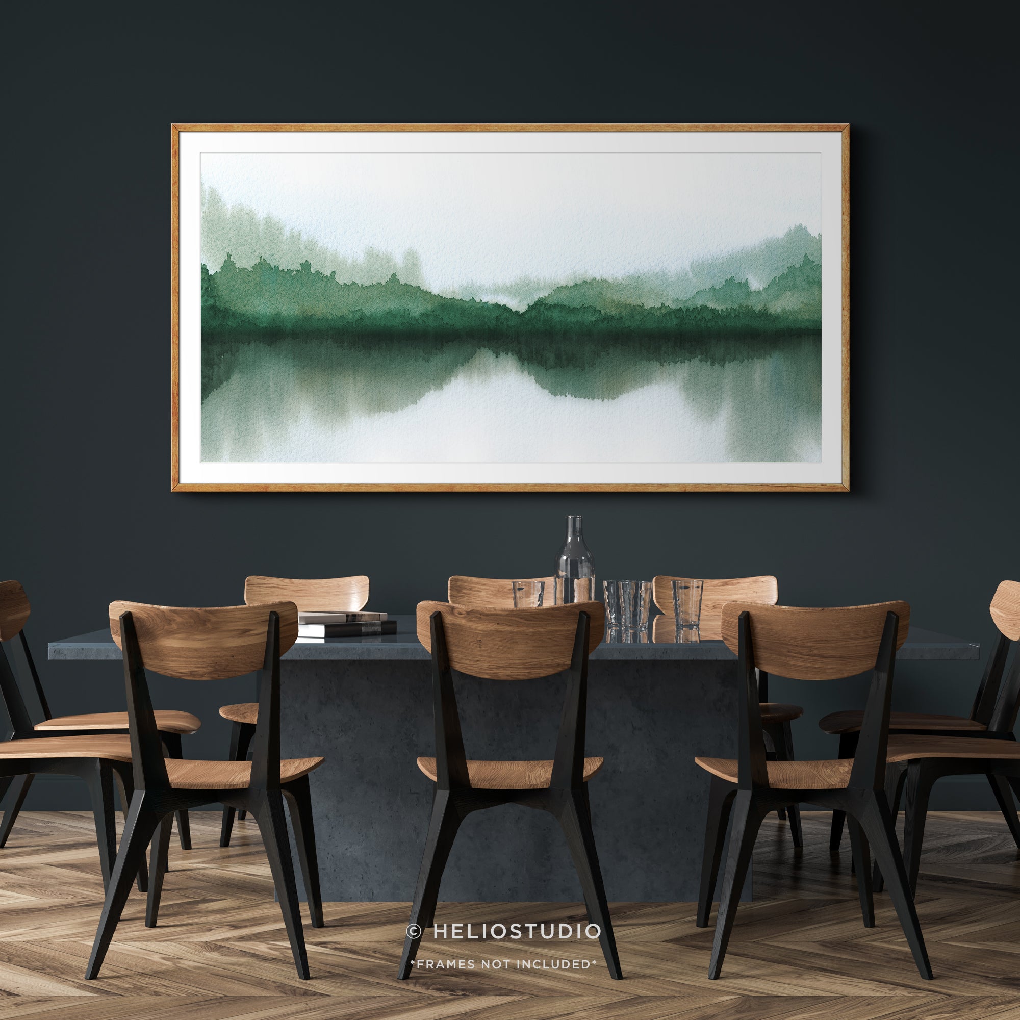 Forest Lake in Green – Panoramic Art Print