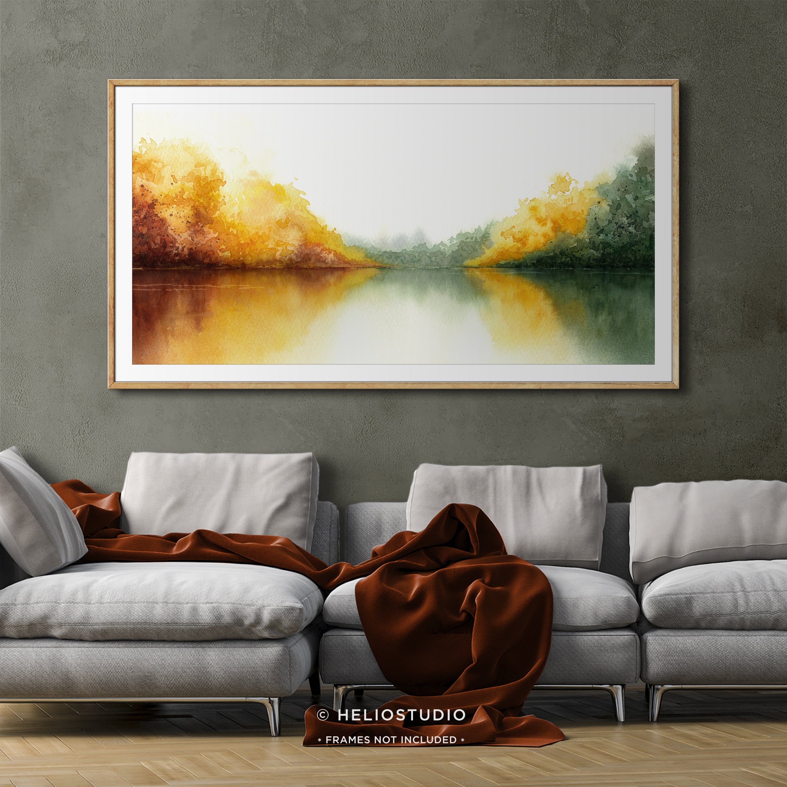 Autumn Forest Lake – Panoramic Art Print
