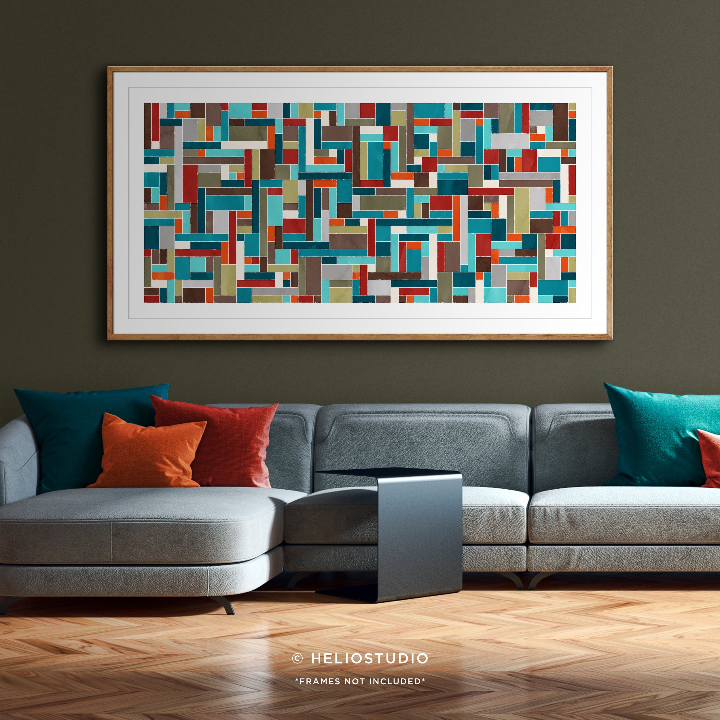 Multicoloured Geometric Abstract – Panoramic Art Print