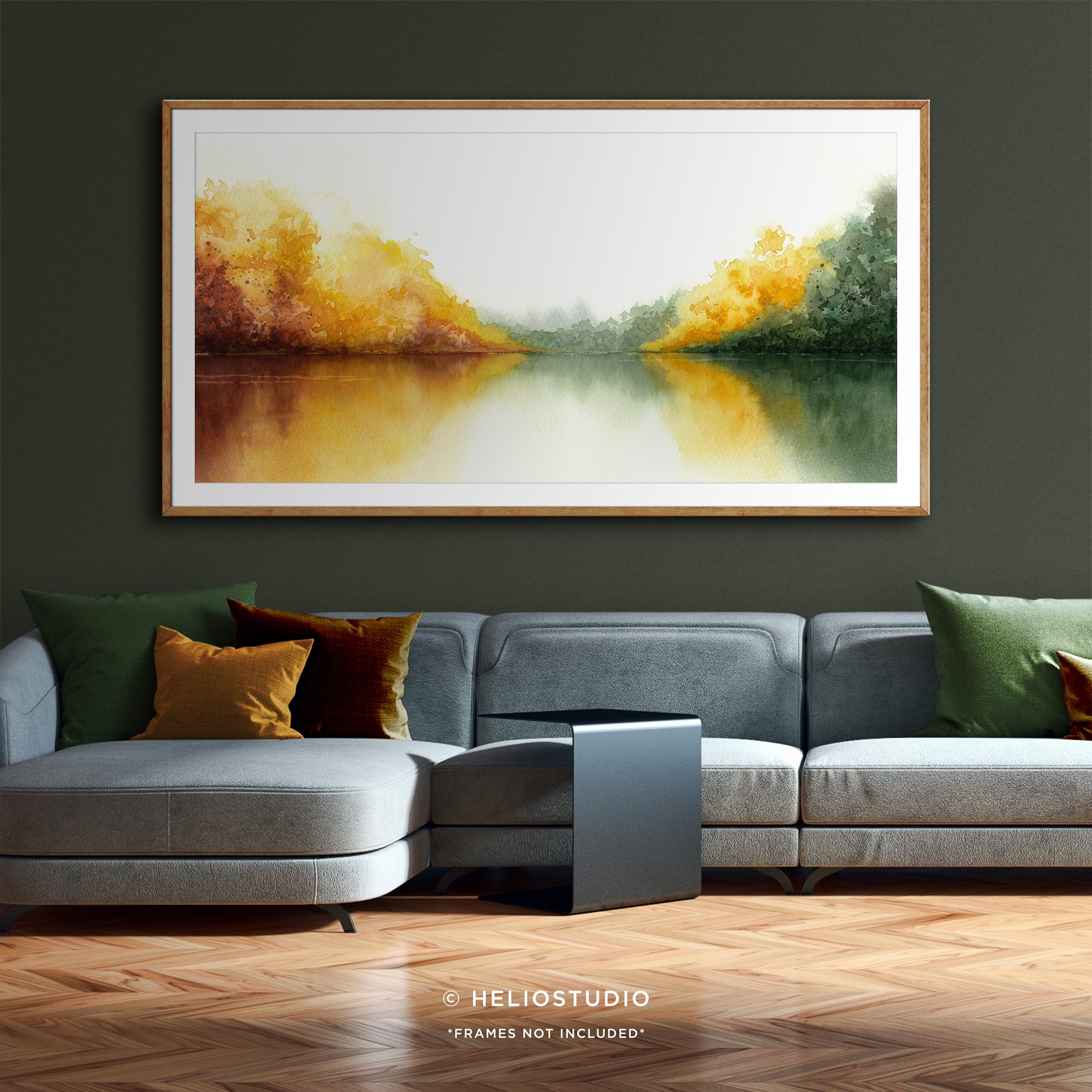 Autumn Forest Lake – Panoramic Art Print