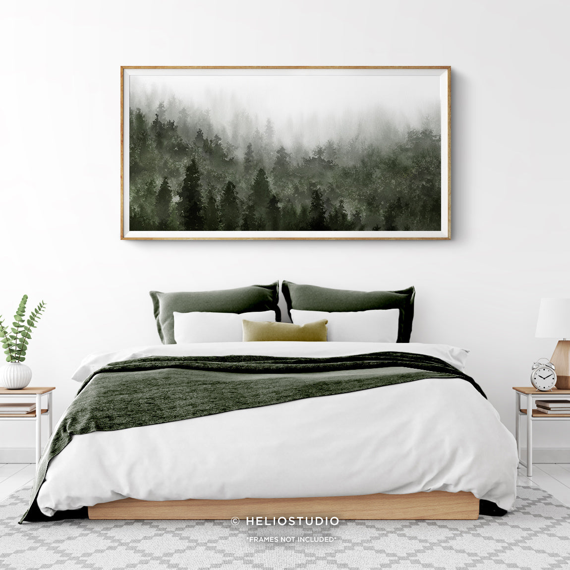 Misty Green Forest – Panoramic Art Print