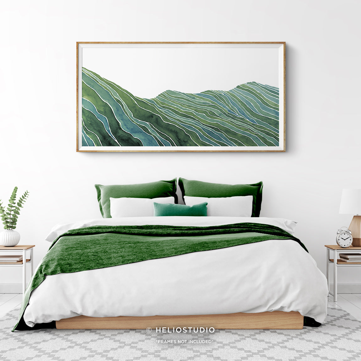Midcentury Green Mountain Valley – Panoramic Art Print