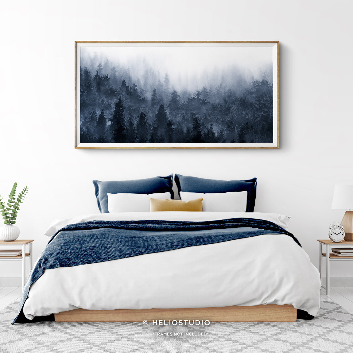 Misty Blue Forest – Panoramic Art Print