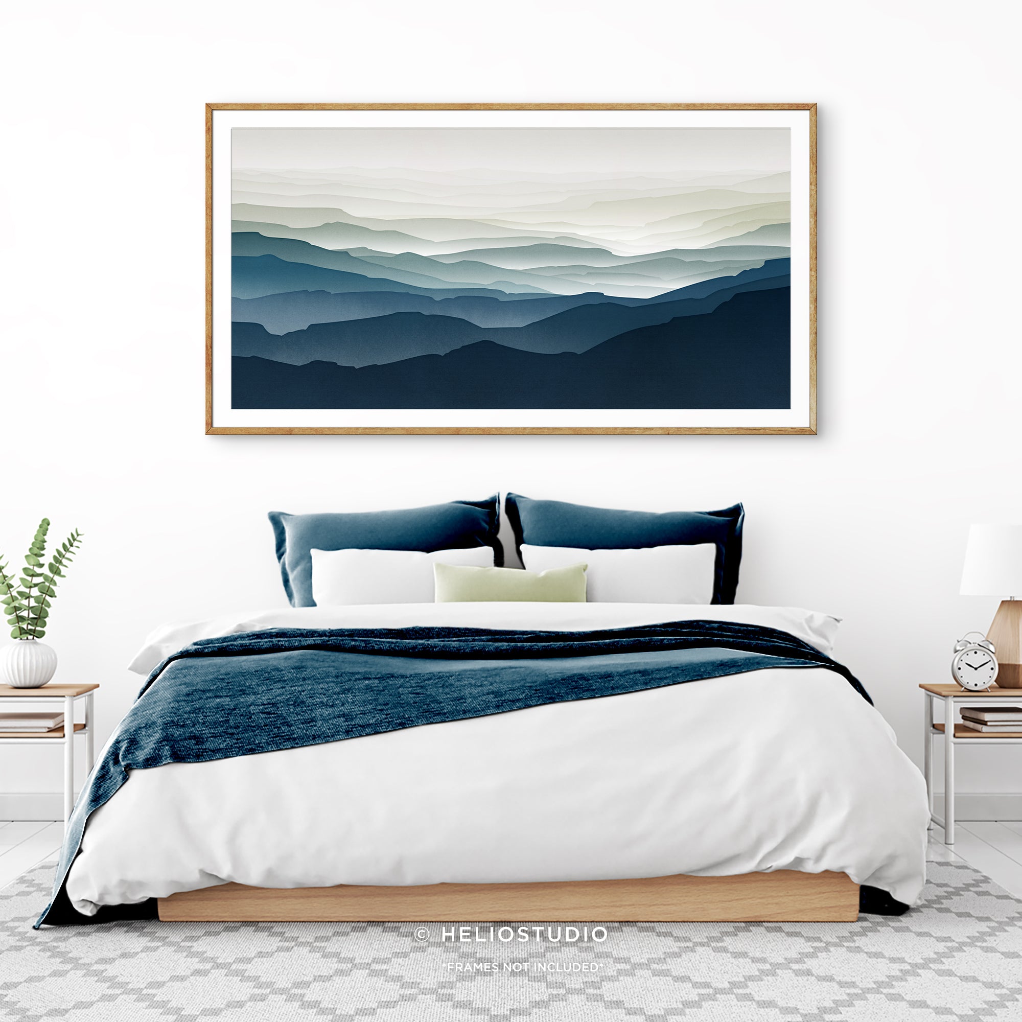 MidCentury Blue Mountain – Panoramic Art Print