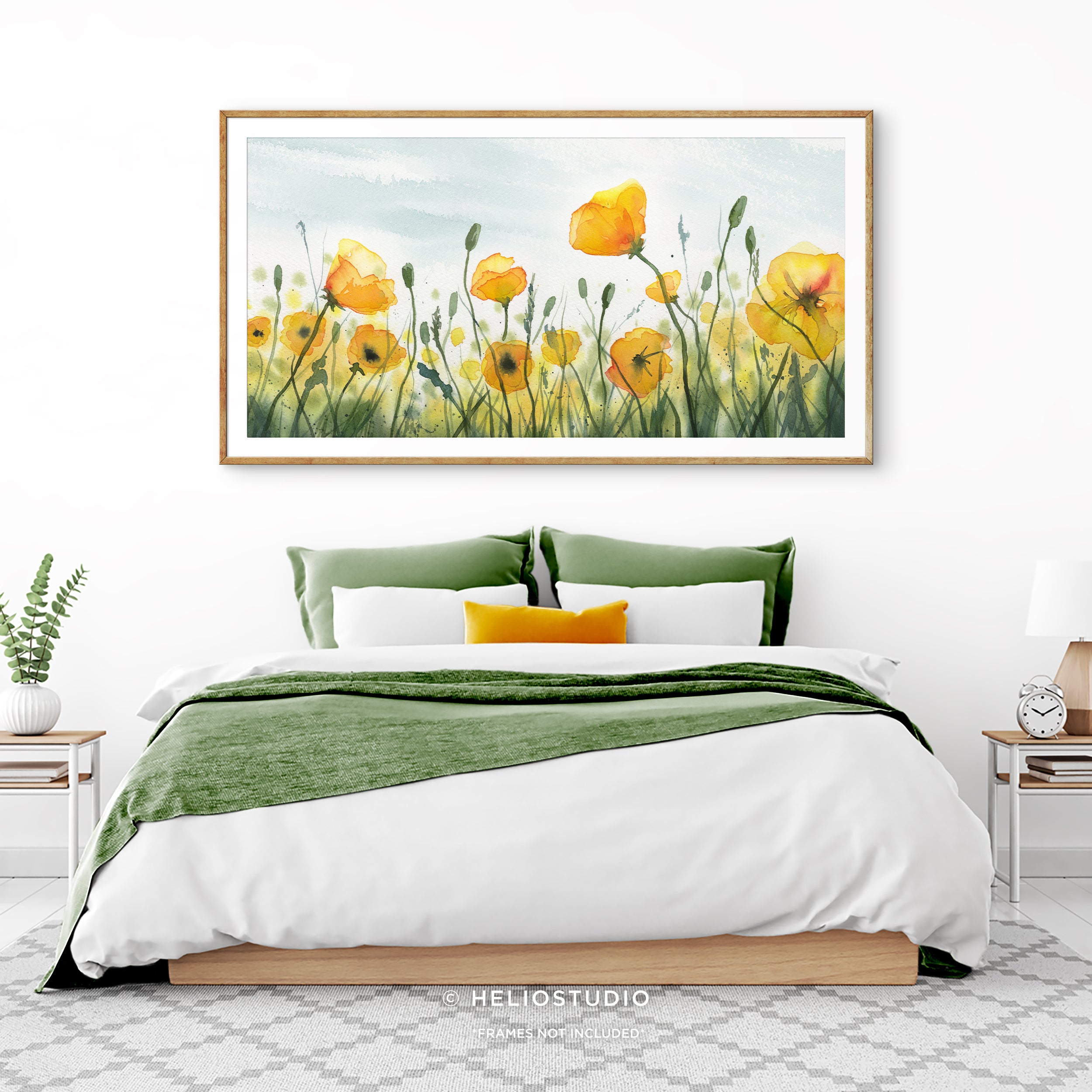 Yellow Poppy Meadow – Panoramic Art Print