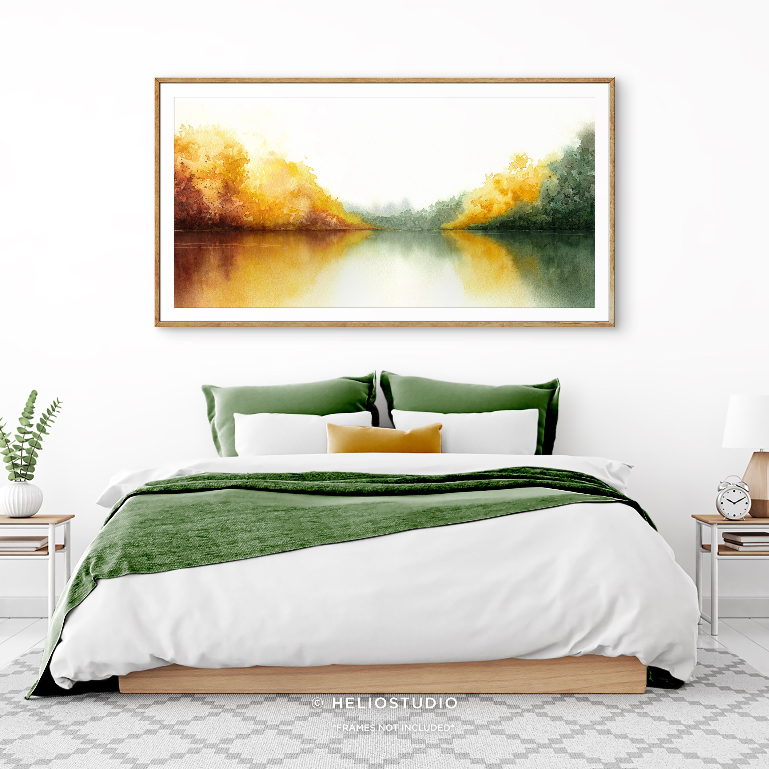 Autumn Forest Lake – Panoramic Art Print