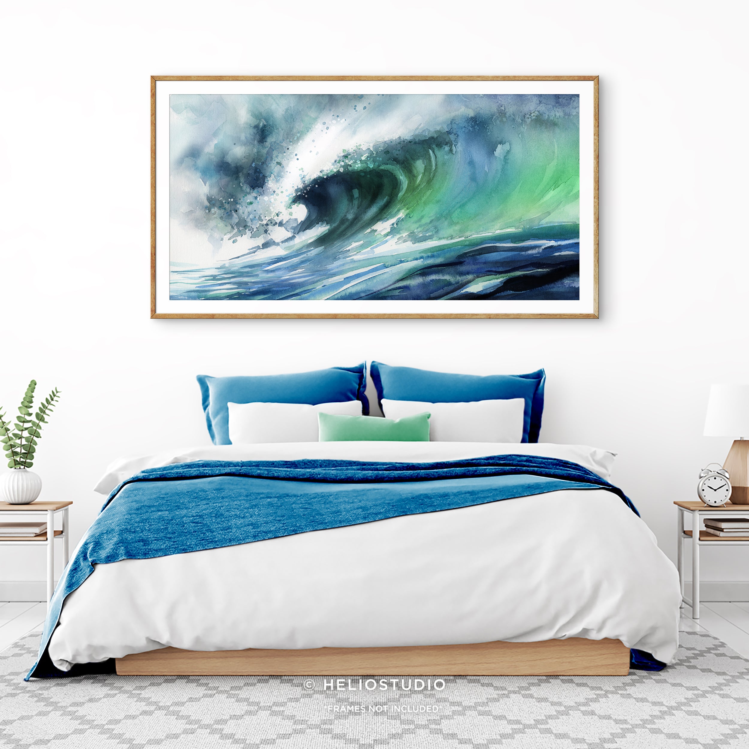 Aquamarine Wave- Panoramic Art Print