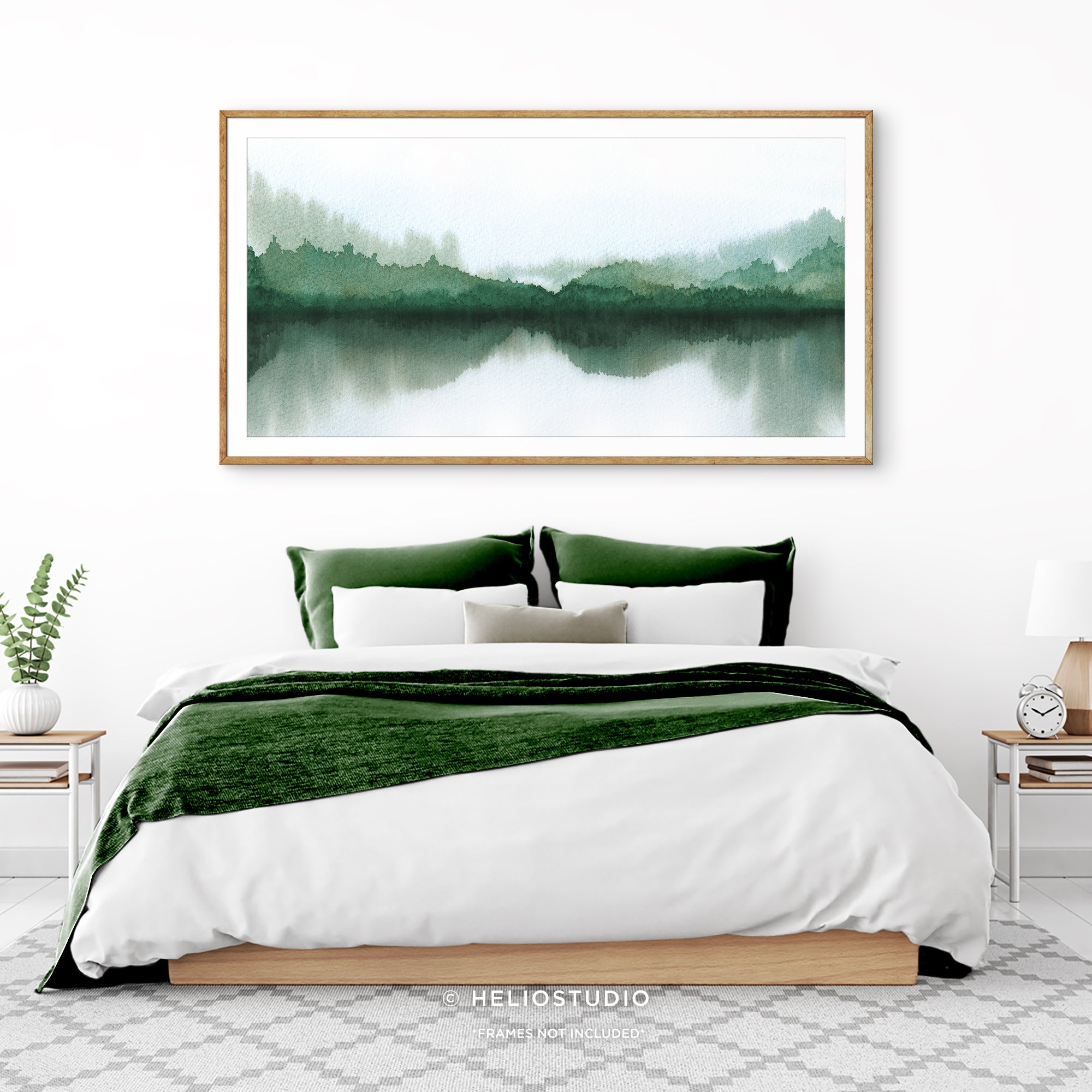 Forest Lake in Green – Panoramic Art Print