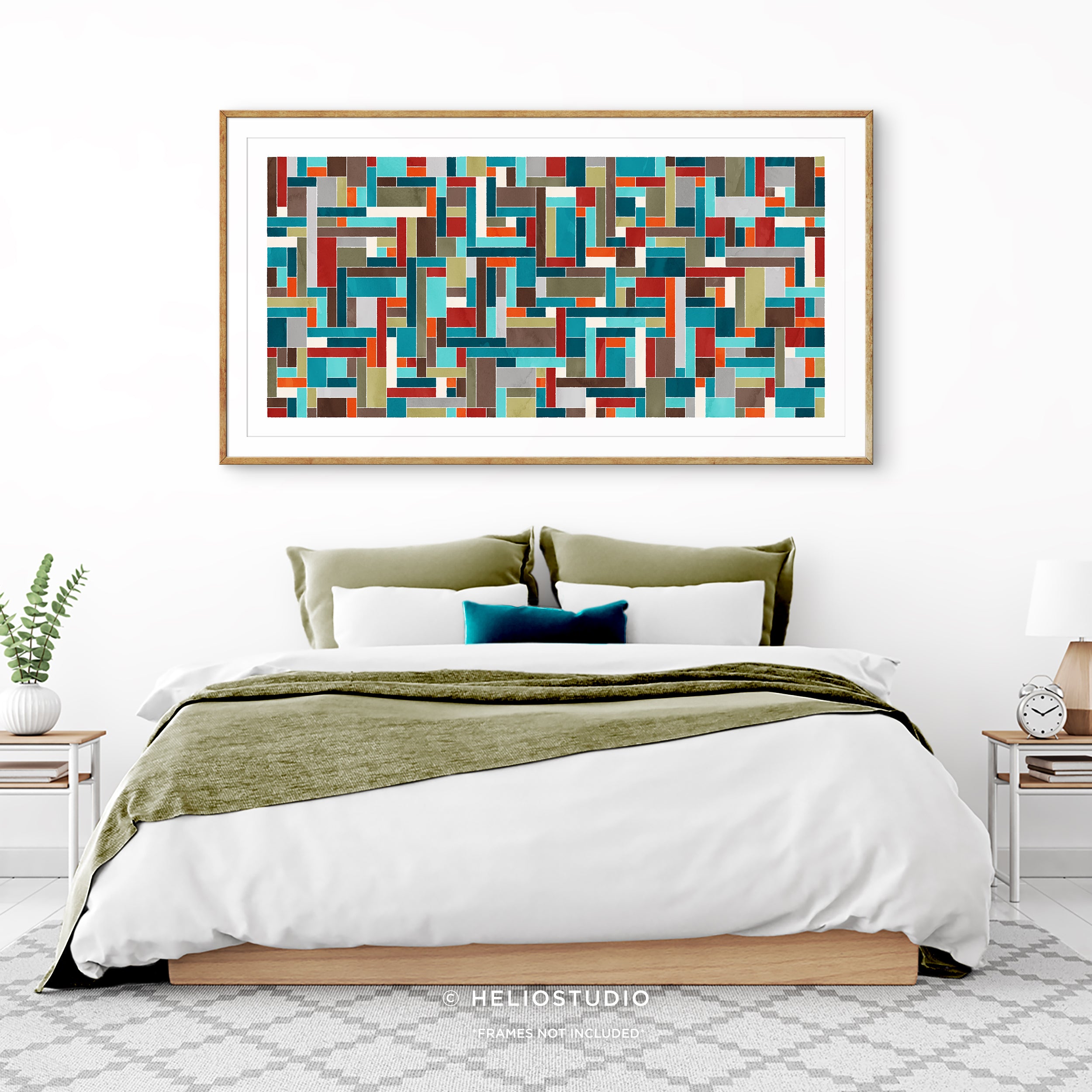 Multicoloured Geometric Abstract – Panoramic Art Print