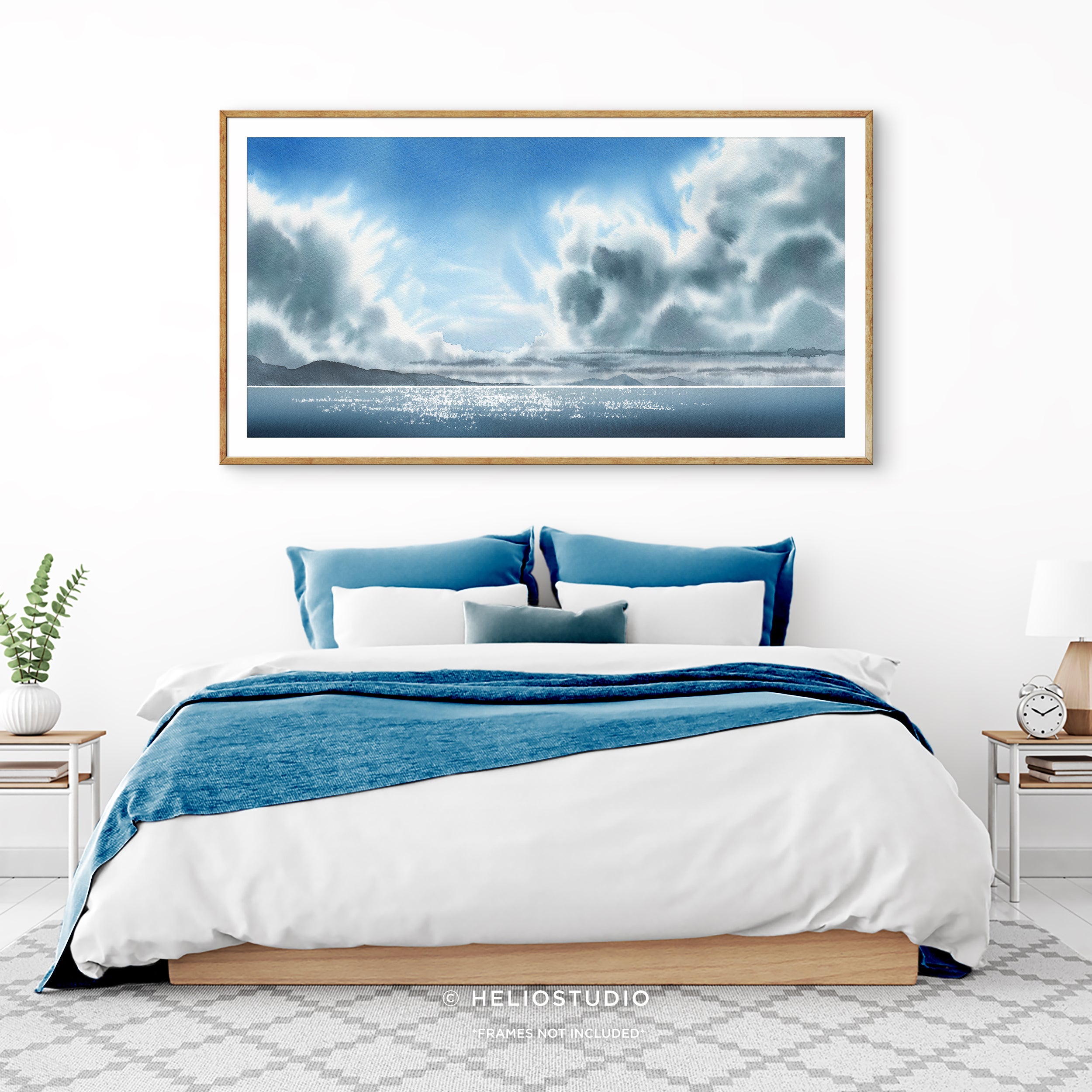 Coastal Blue Sky Silver Lining – Panoramic Art Print