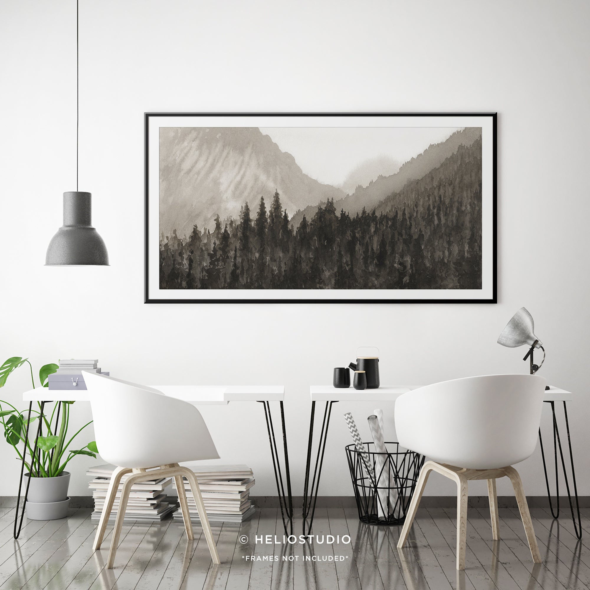 Mountain Forest in Brown – Panoramic Art Print