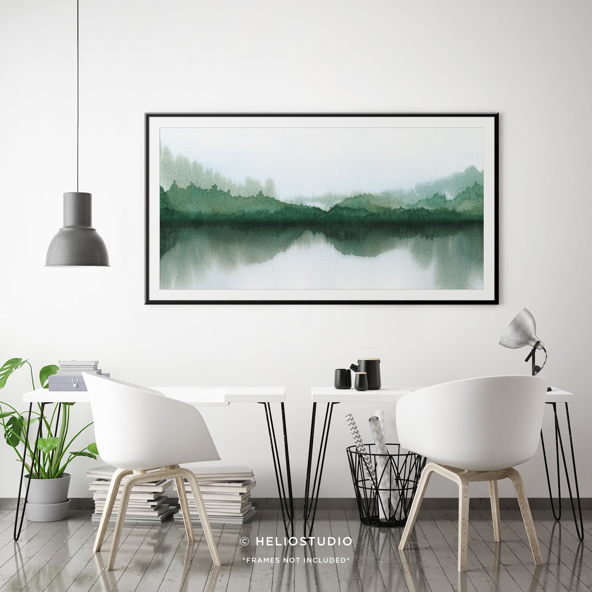 Forest Lake in Green – Panoramic Art Print
