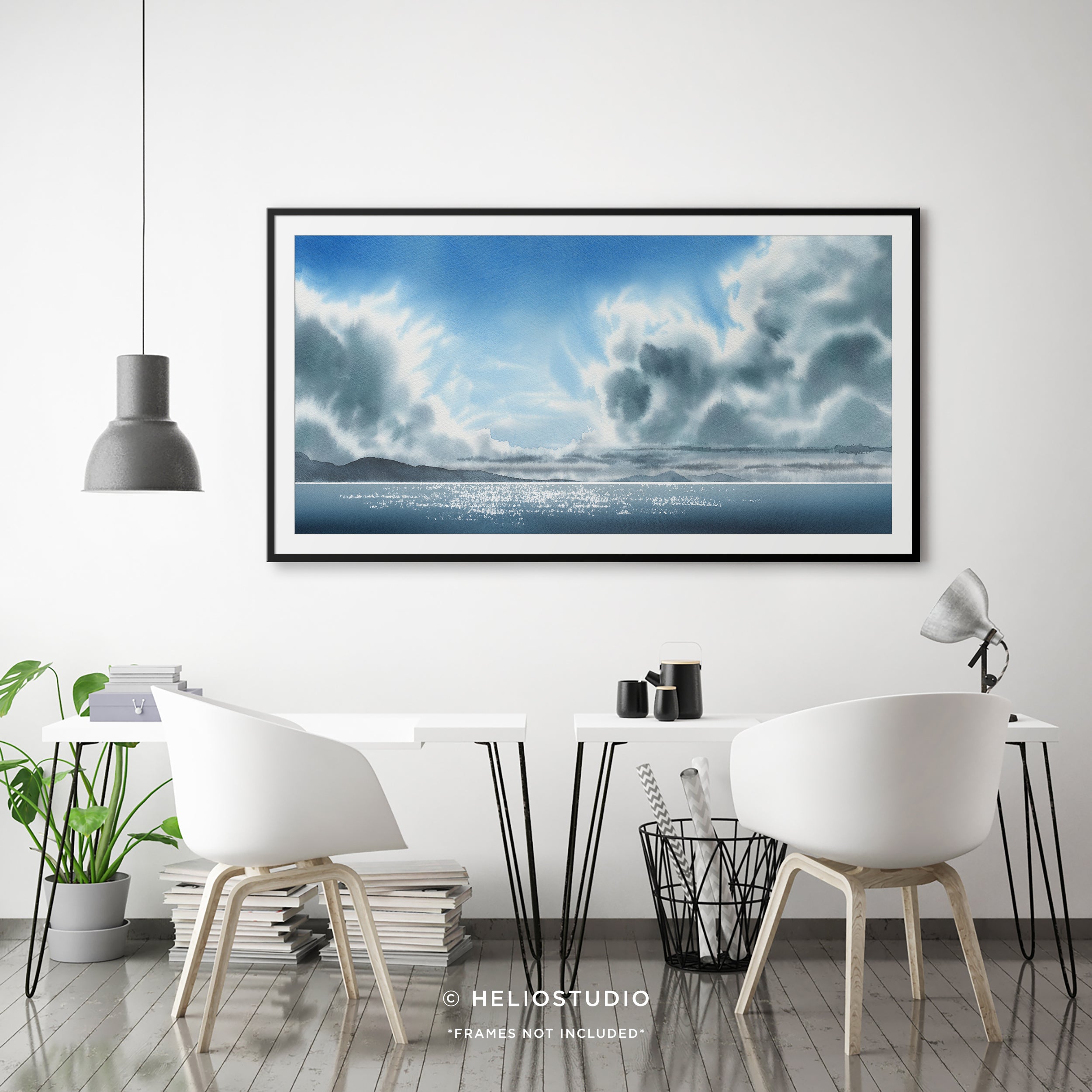 Coastal Blue Sky Silver Lining – Panoramic Art Print