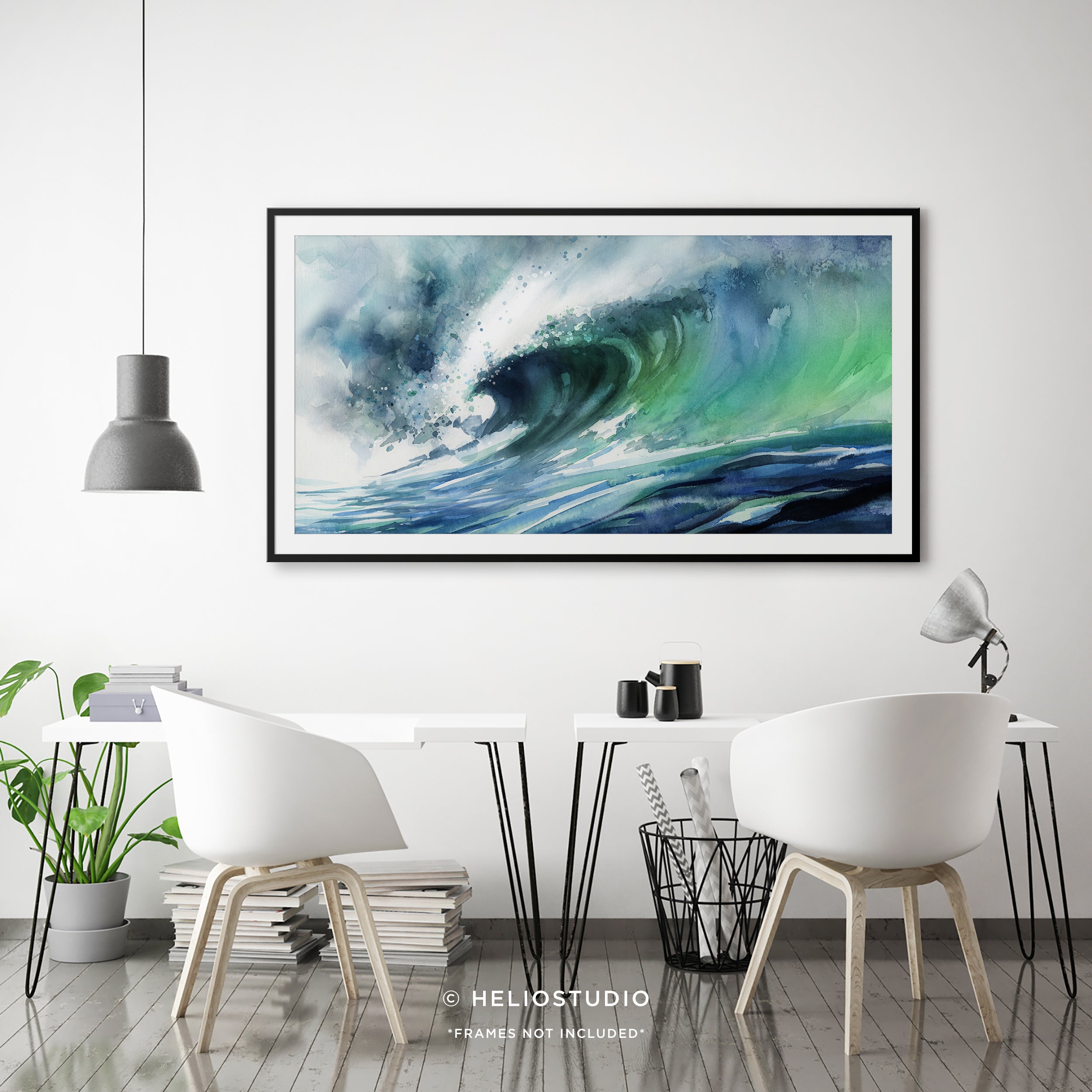 Aquamarine Wave- Panoramic Art Print