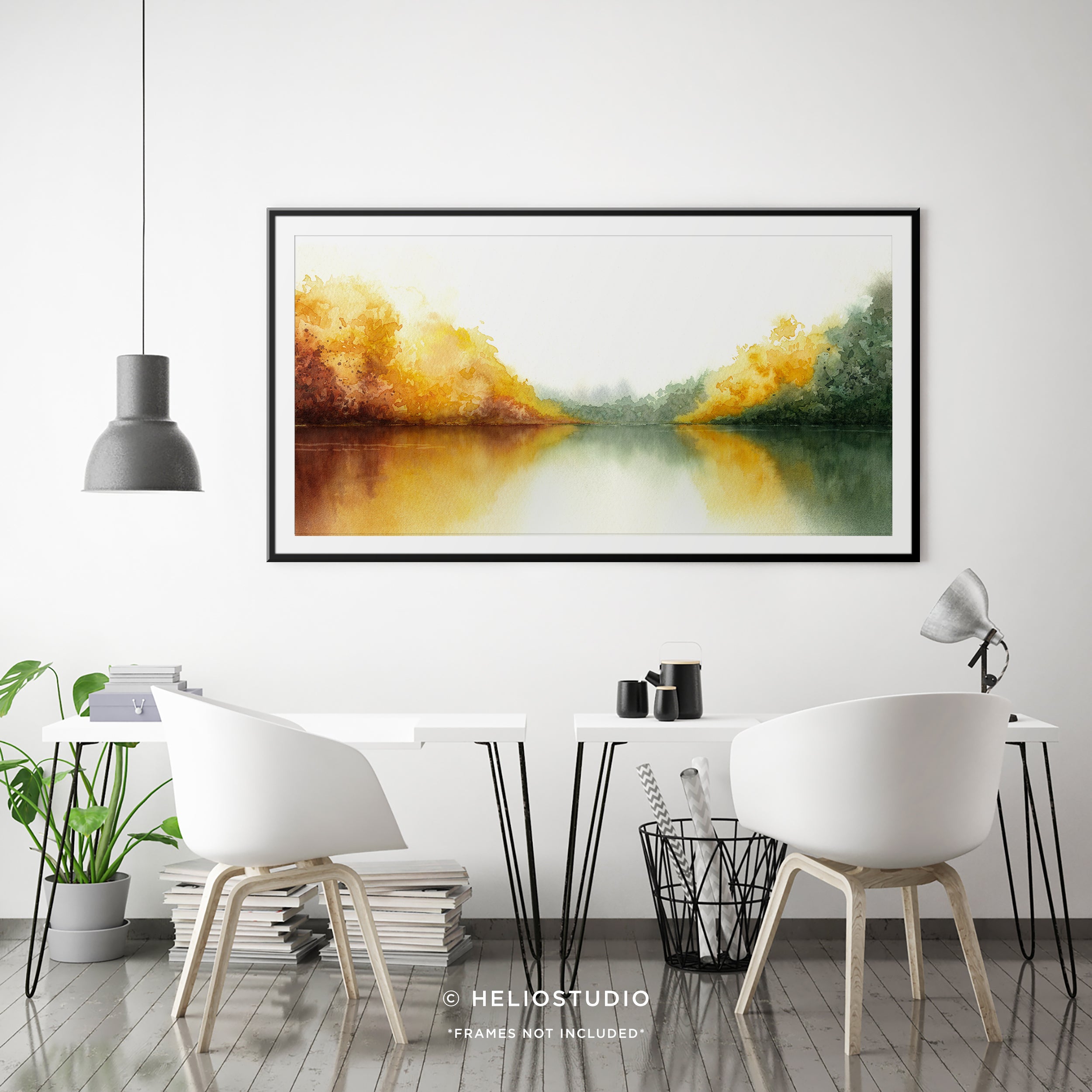 Autumn Forest Lake – Panoramic Art Print
