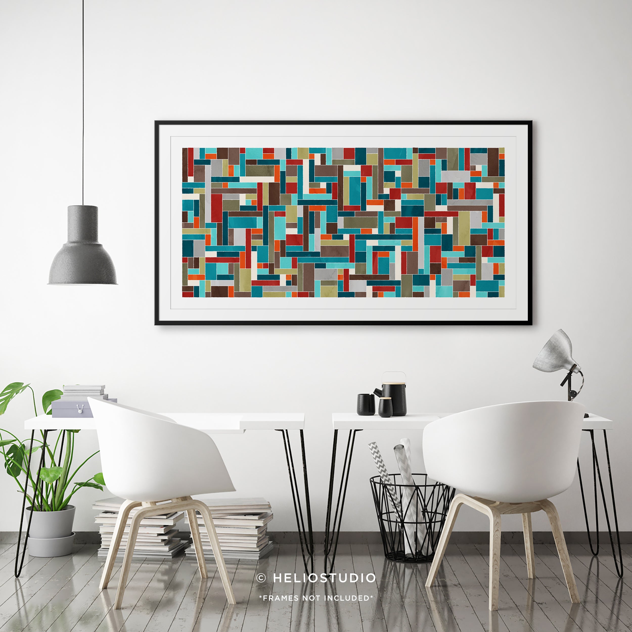 Multicoloured Geometric Abstract – Panoramic Art Print