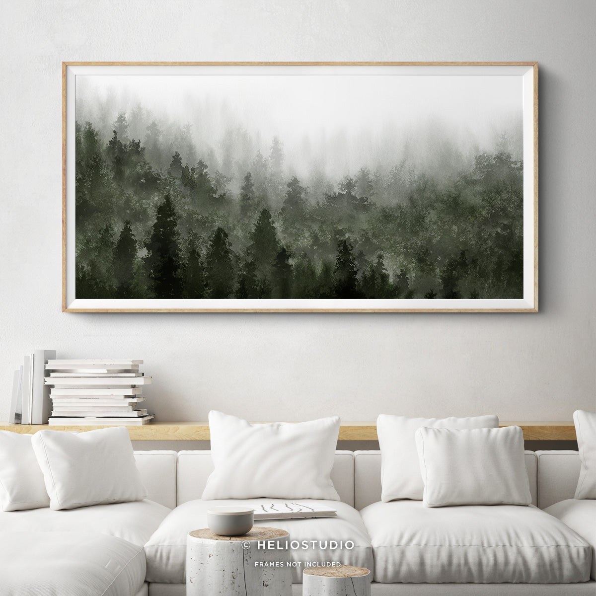 Misty Green Forest – Panoramic Art Print