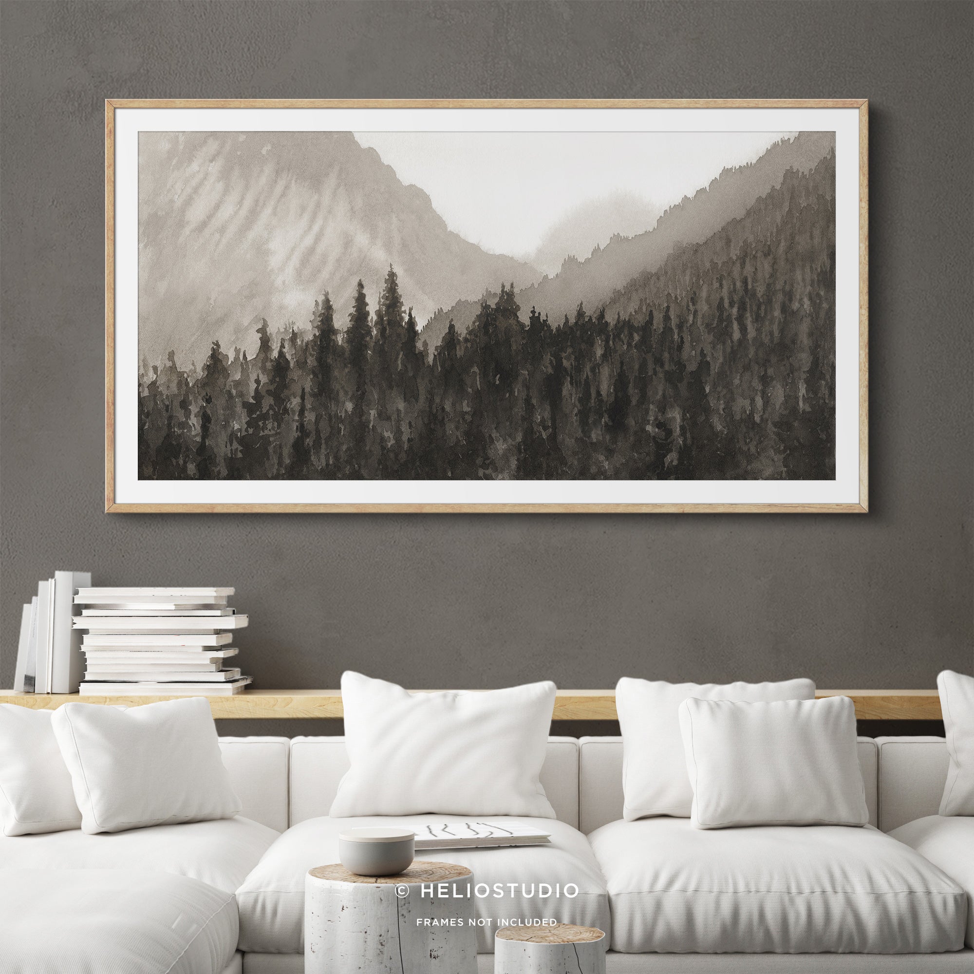 Mountain Forest in Brown – Panoramic Art Print