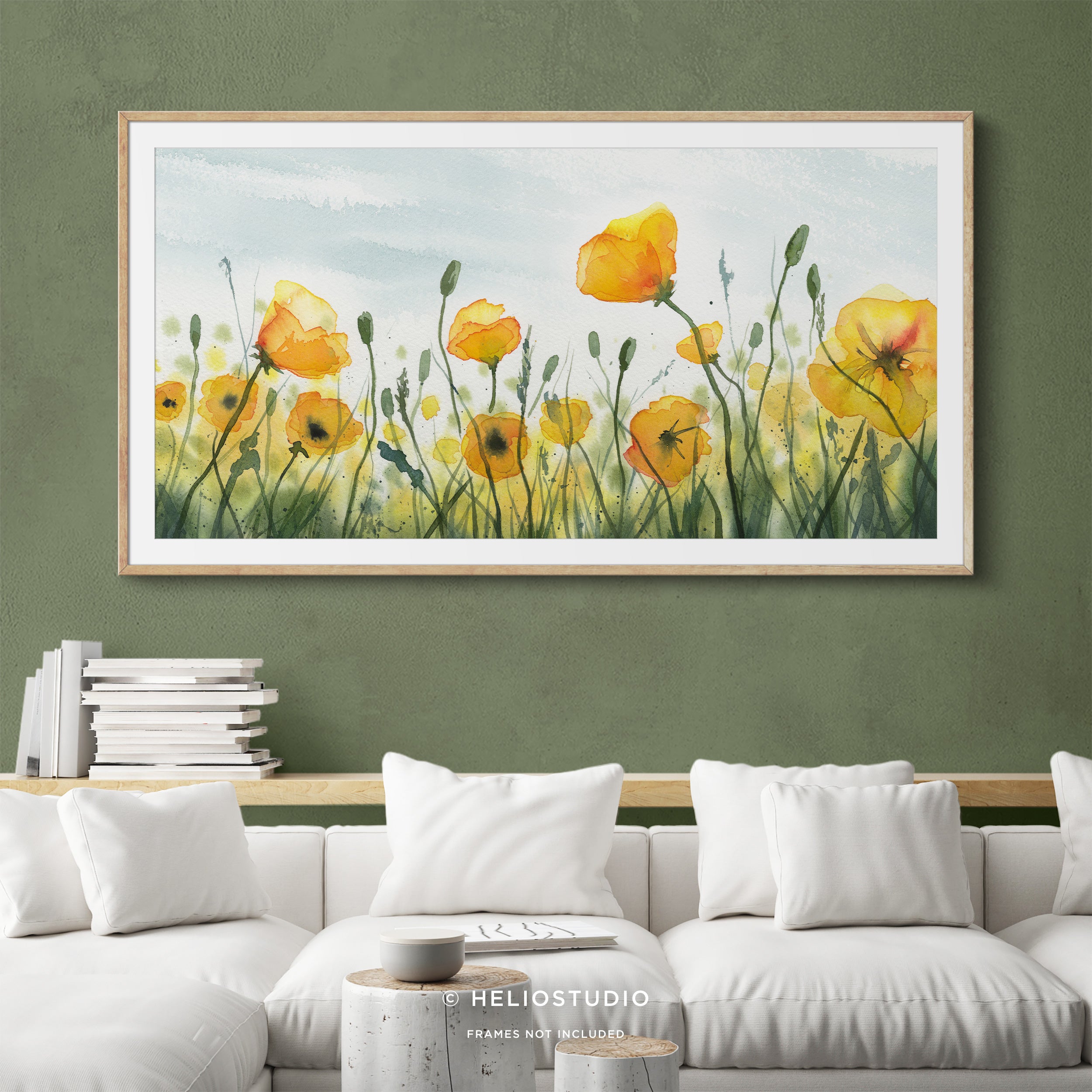 Yellow Poppy Meadow – Panoramic Art Print