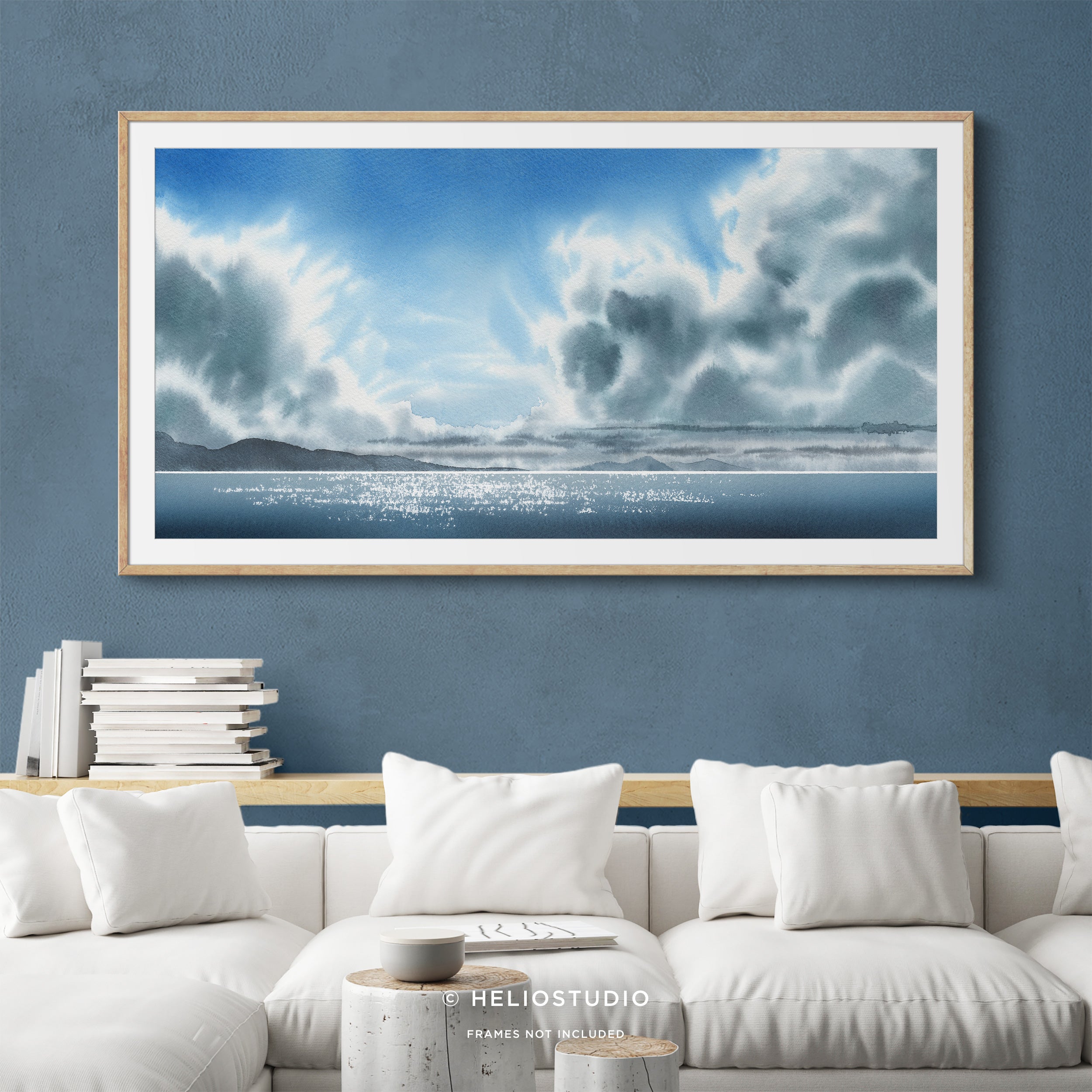Coastal Blue Sky Silver Lining – Panoramic Art Print