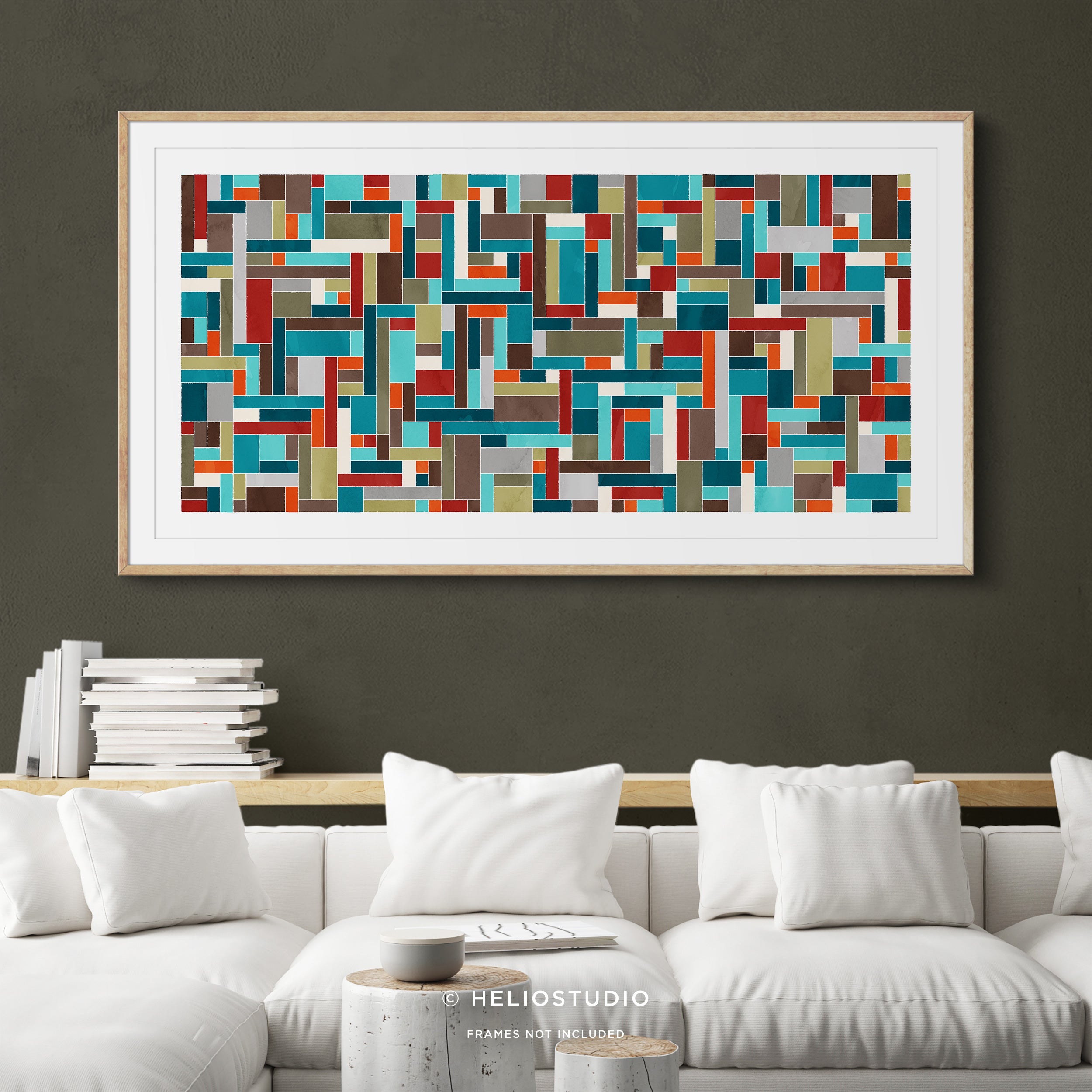 Multicoloured Geometric Abstract – Panoramic Art Print