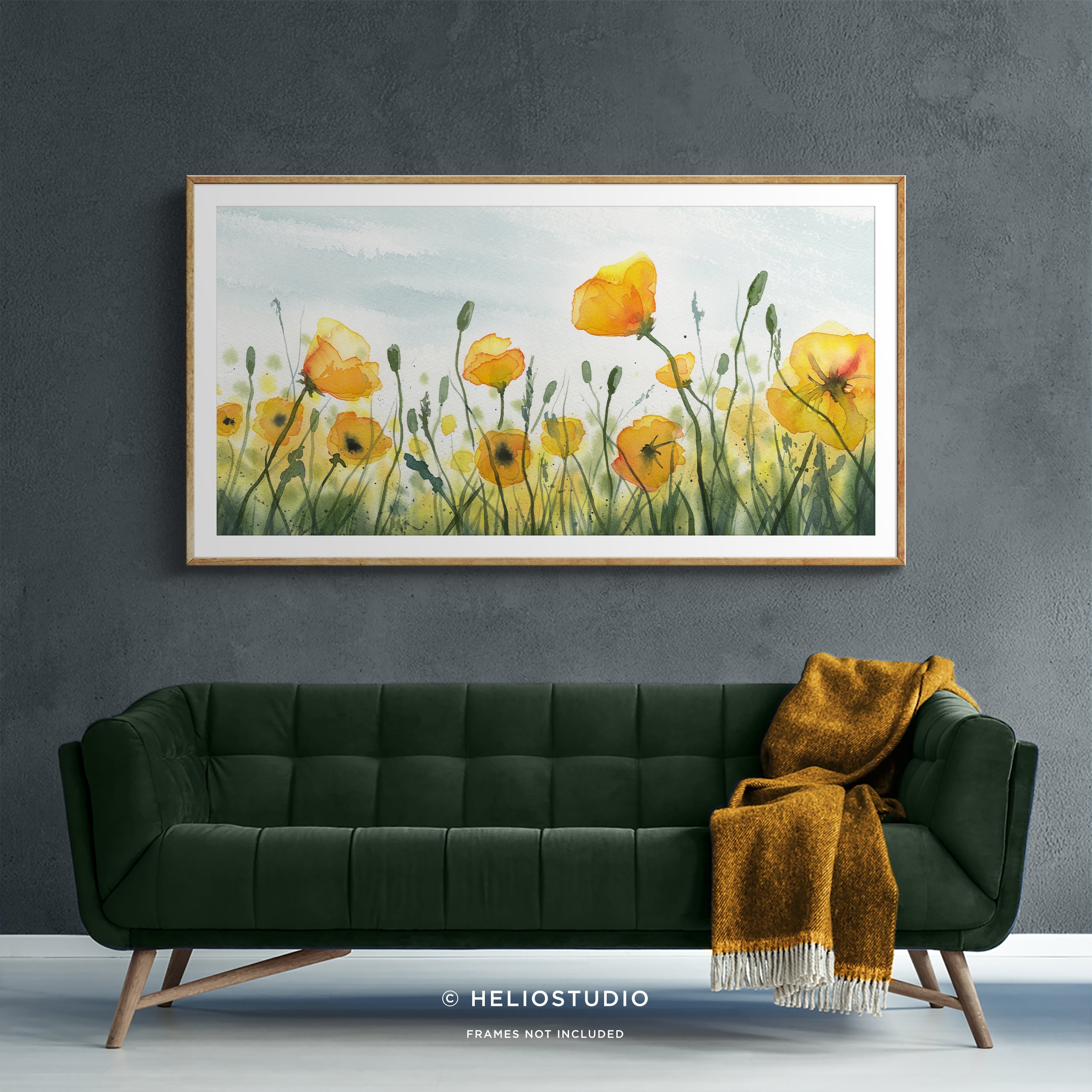 Yellow Poppy Meadow – Panoramic Art Print