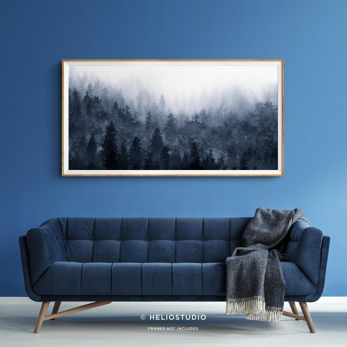 Misty Blue Forest – Panoramic Art Print