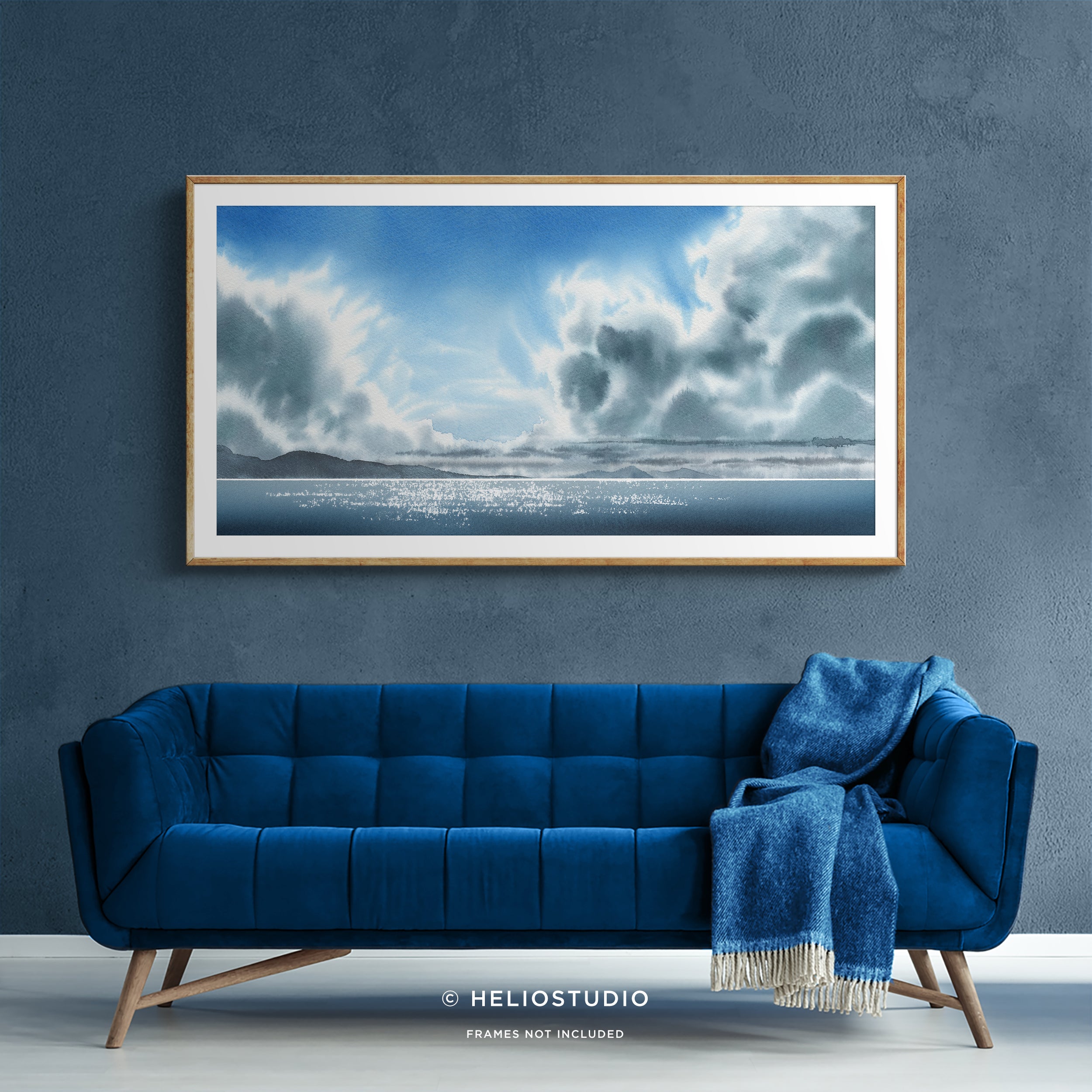 Coastal Blue Sky Silver Lining – Panoramic Art Print