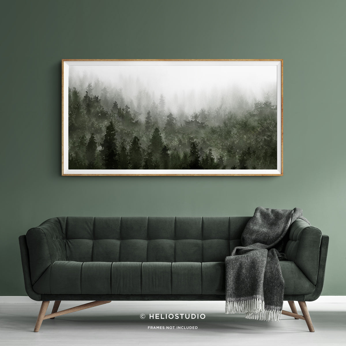 Misty Green Forest – Panoramic Art Print