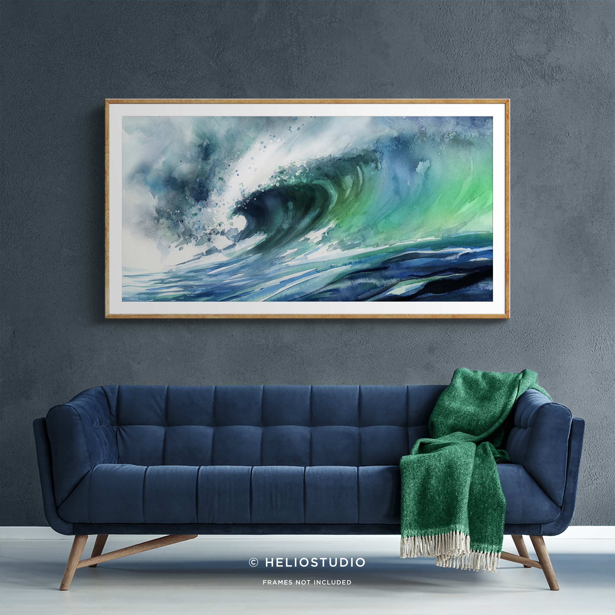 Aquamarine Wave- Panoramic Art Print