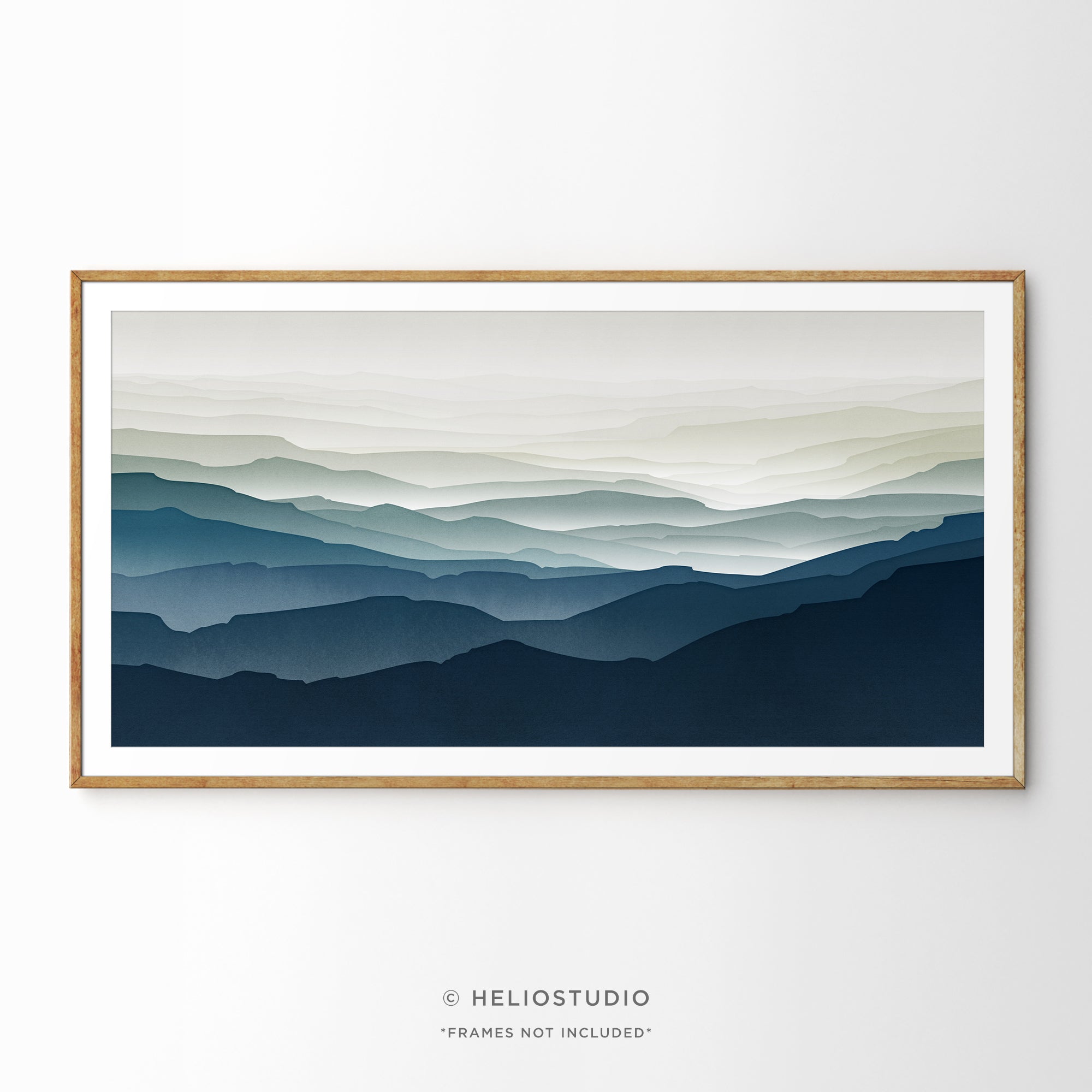 MidCentury Blue Mountain – Panoramic Art Print