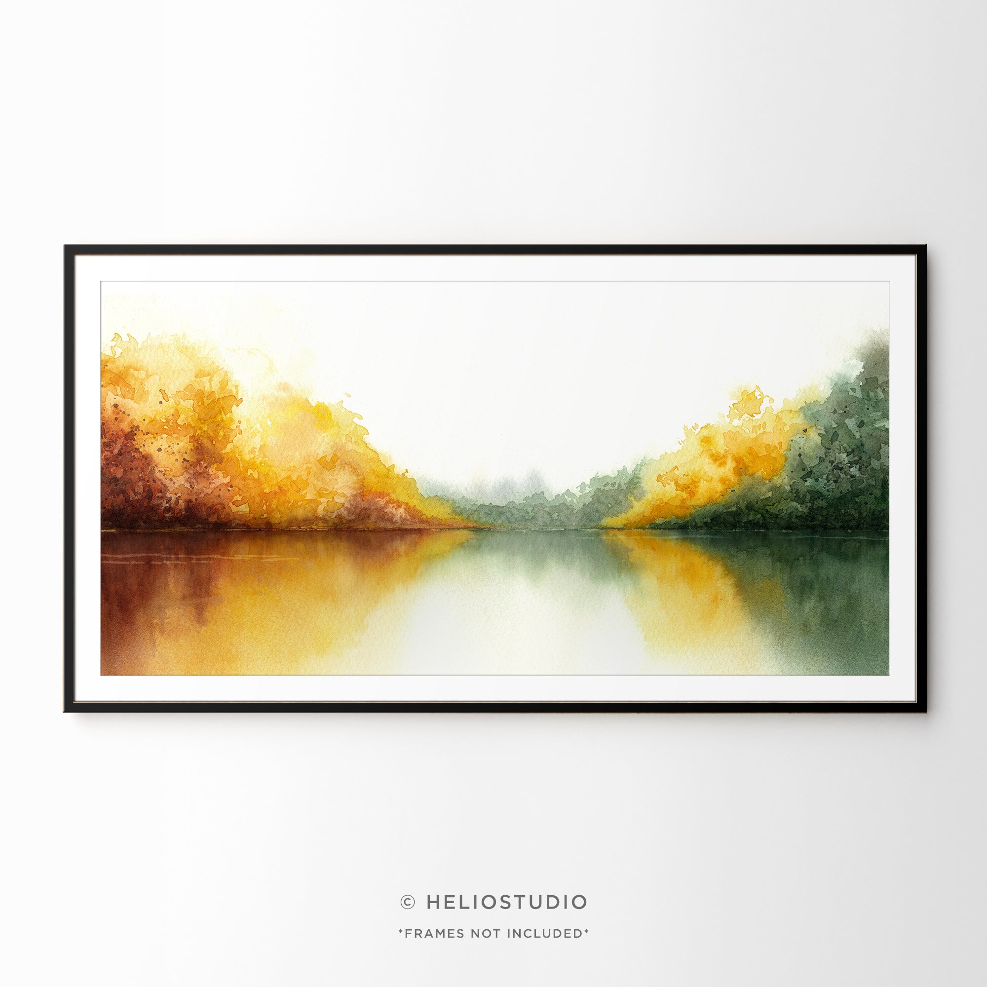 Autumn Forest Lake – Panoramic Art Print