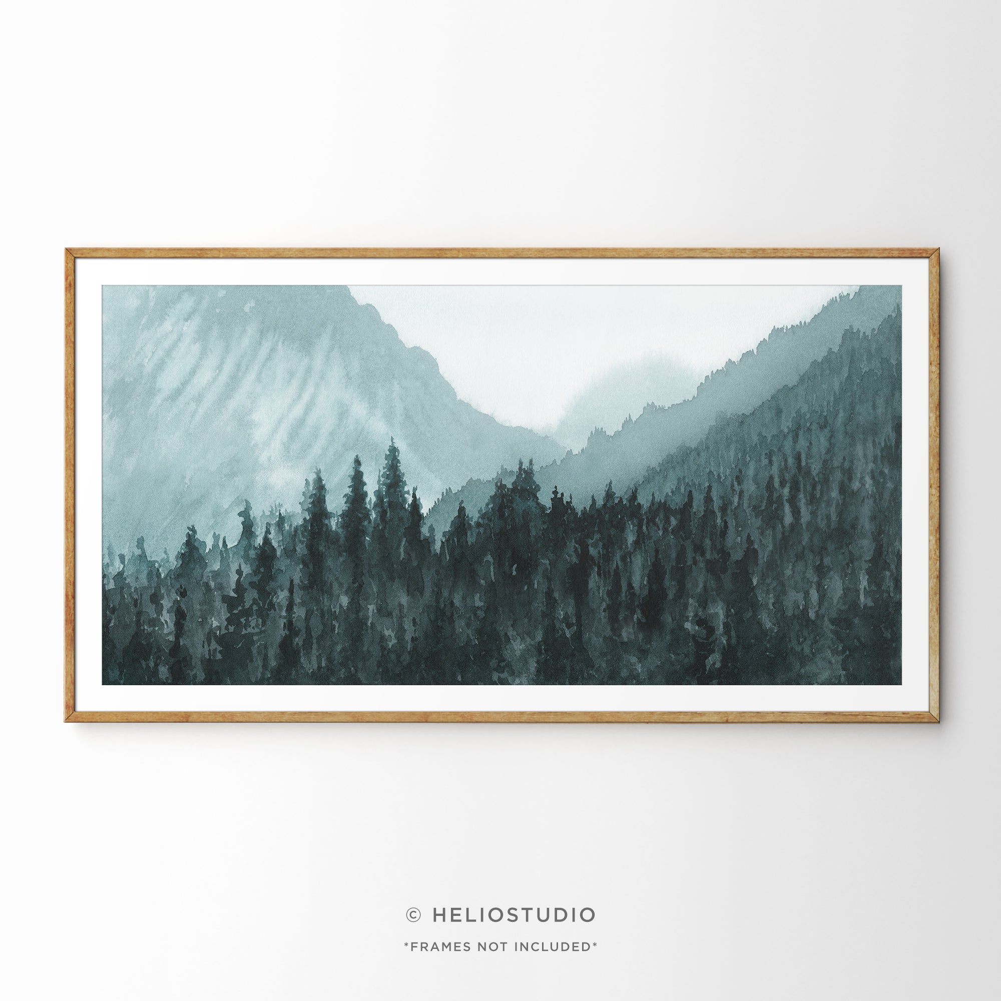 Mountain Forest in Blue – Panoramic Art Print