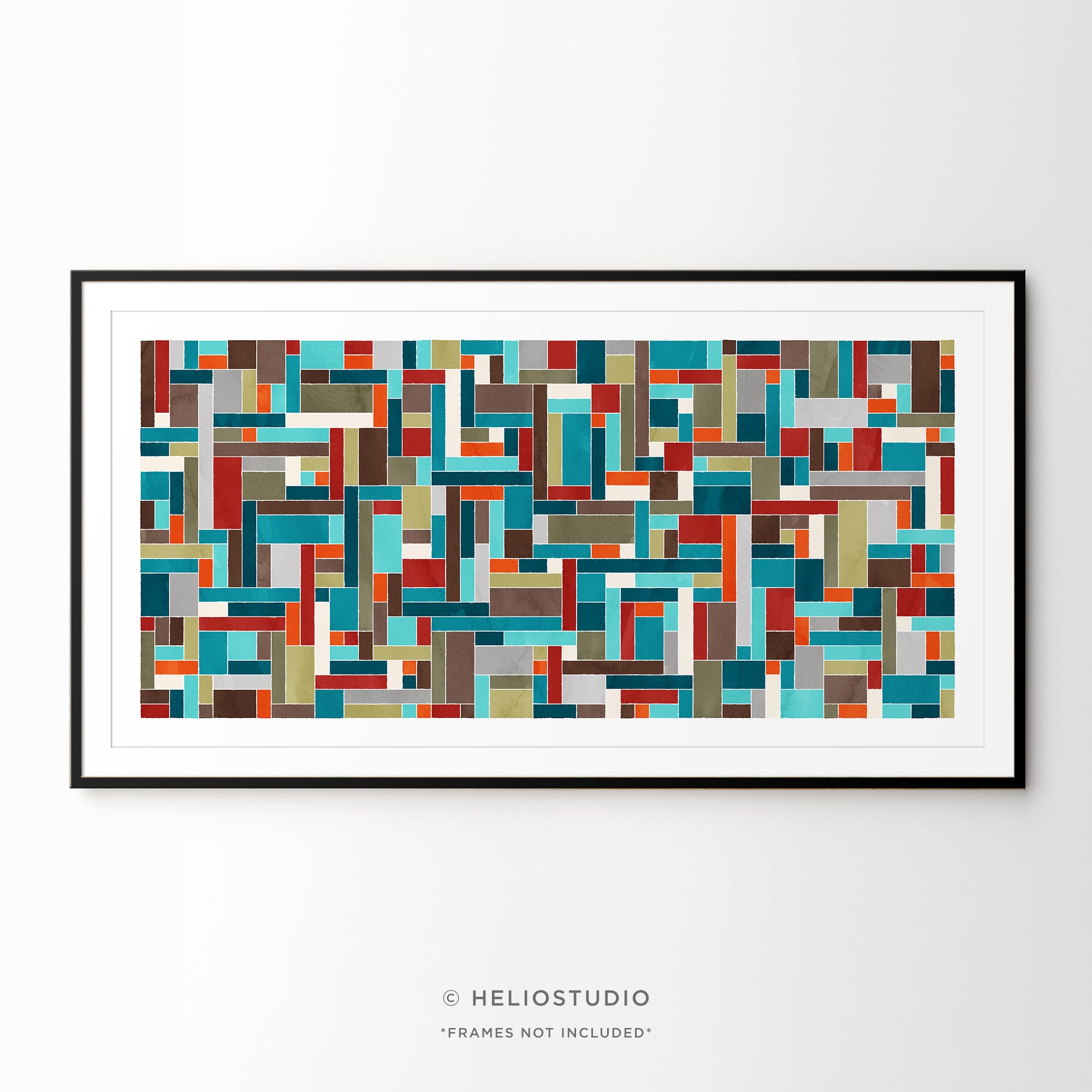 Multicoloured Geometric Abstract – Panoramic Art Print