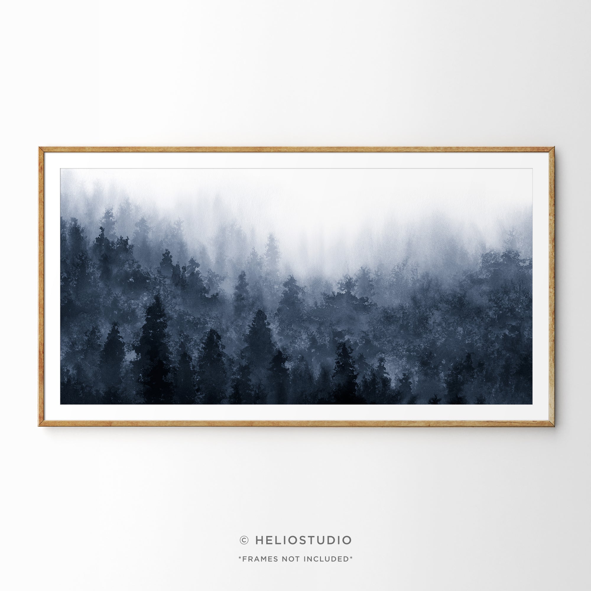 Misty Blue Forest – Panoramic Art Print