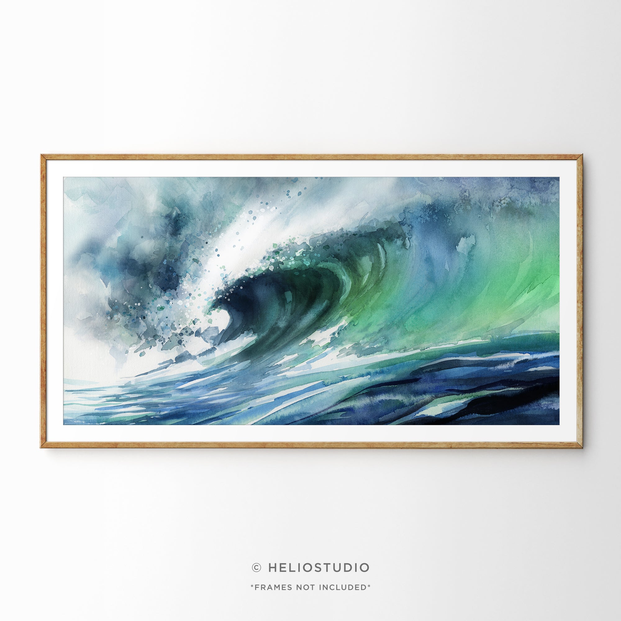 Aquamarine Wave- Panoramic Art Print