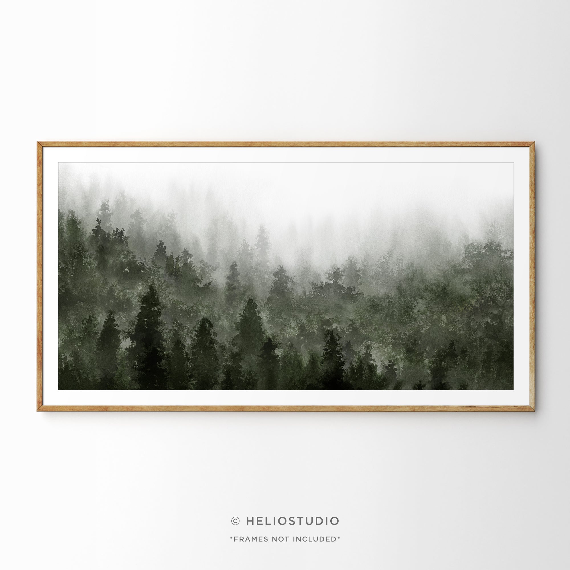 Misty Green Forest – Panoramic Art Print