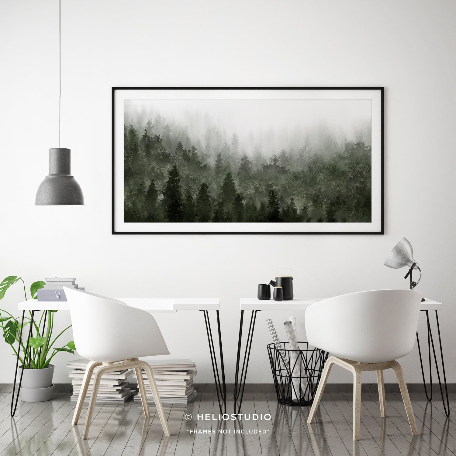 Misty Green Forest – Panoramic Art Print