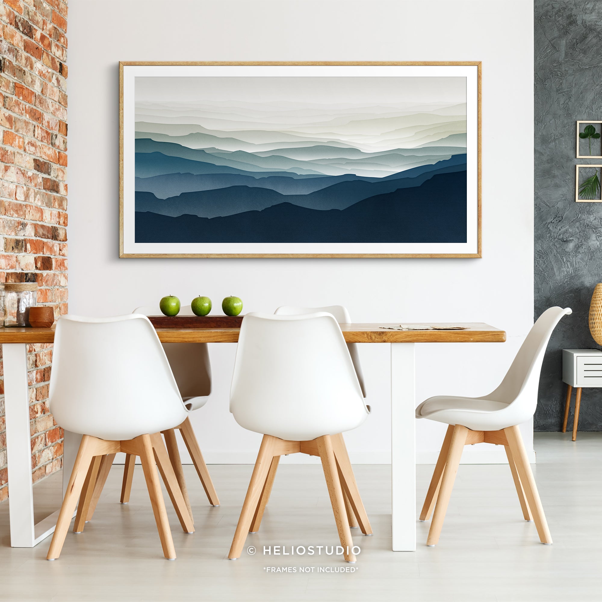 MidCentury Blue Mountain – Panoramic Art Print